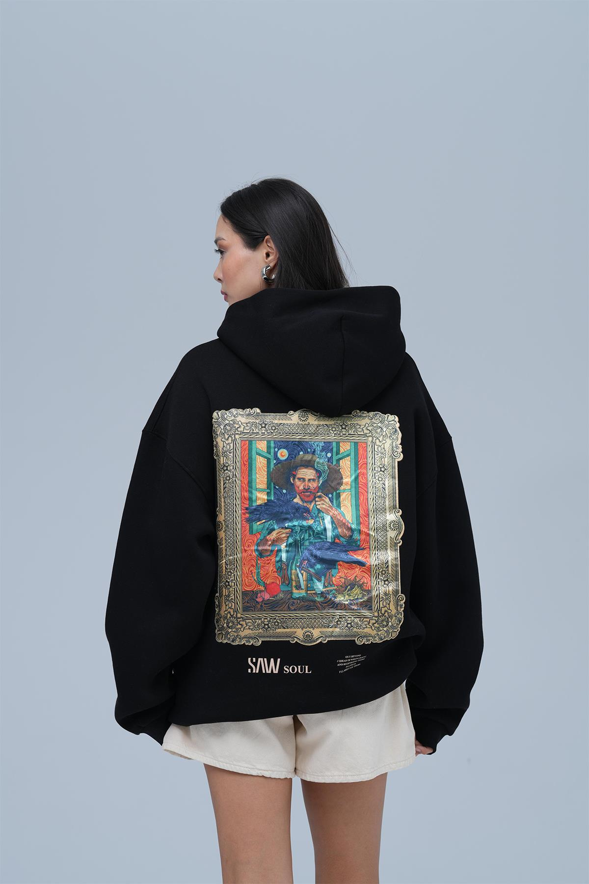 Beyond the Frame Oversize Sweatshirt Kadın Siyah