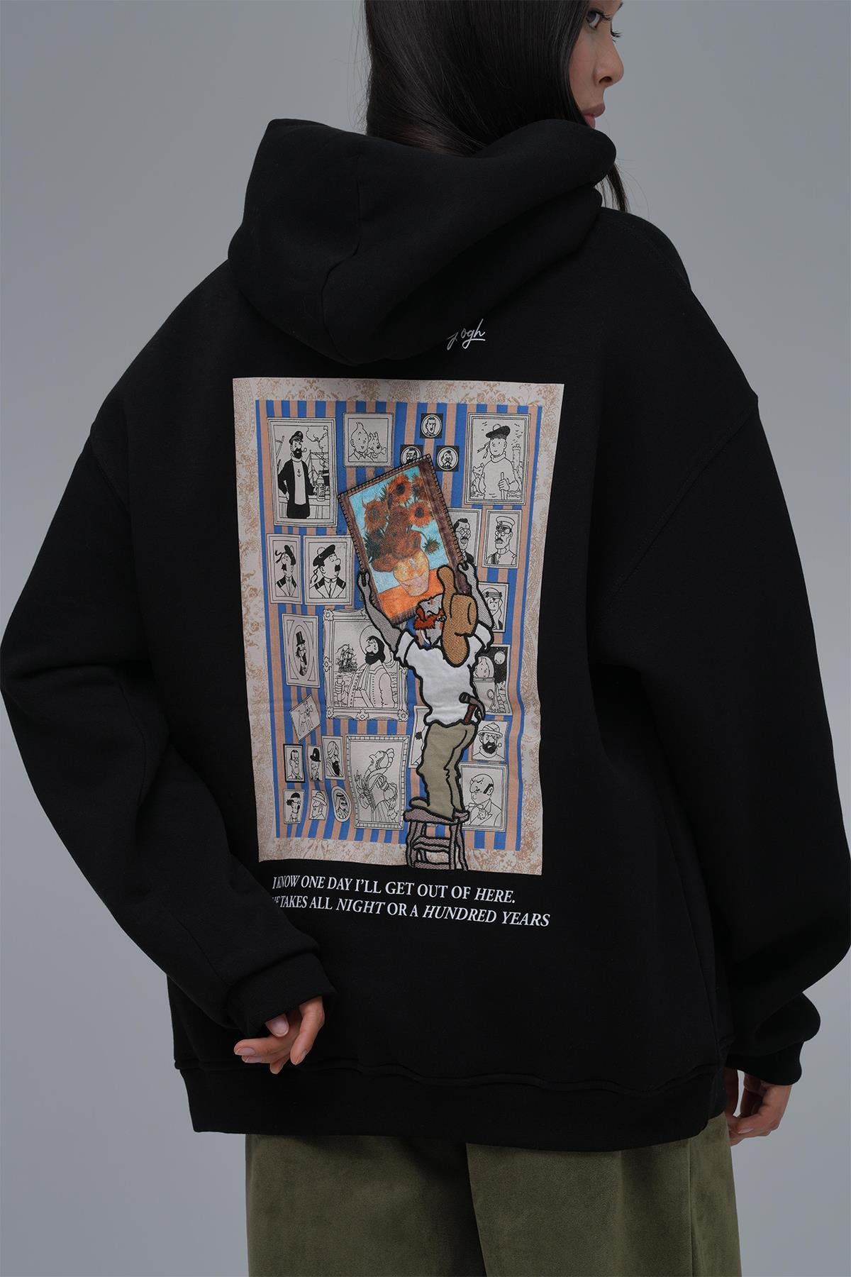 Beyond the Frames Oversize Sweatshirt Kadın Siyah