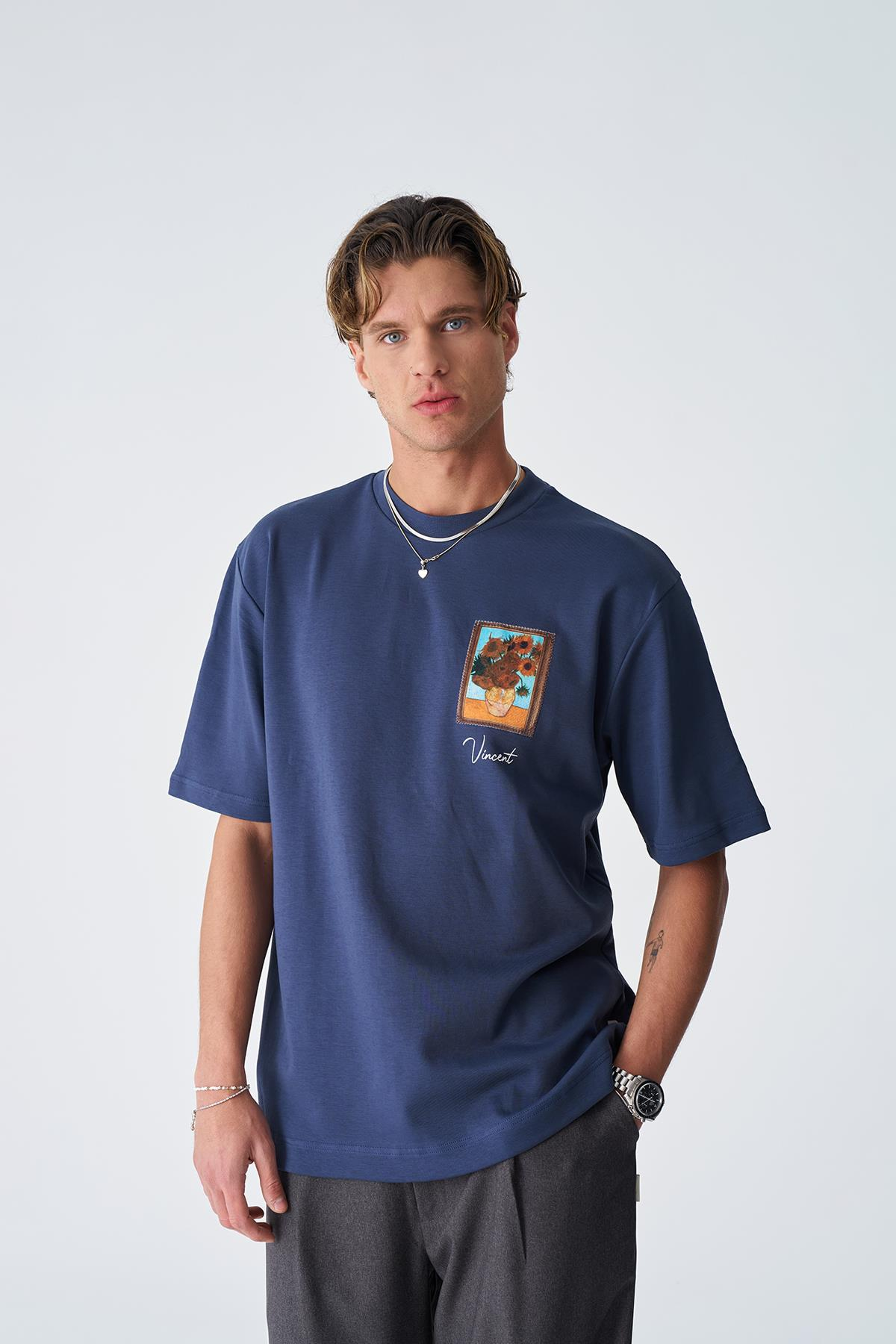 Beyond the Frames Regular Fit Tişört Erkek Lacivert