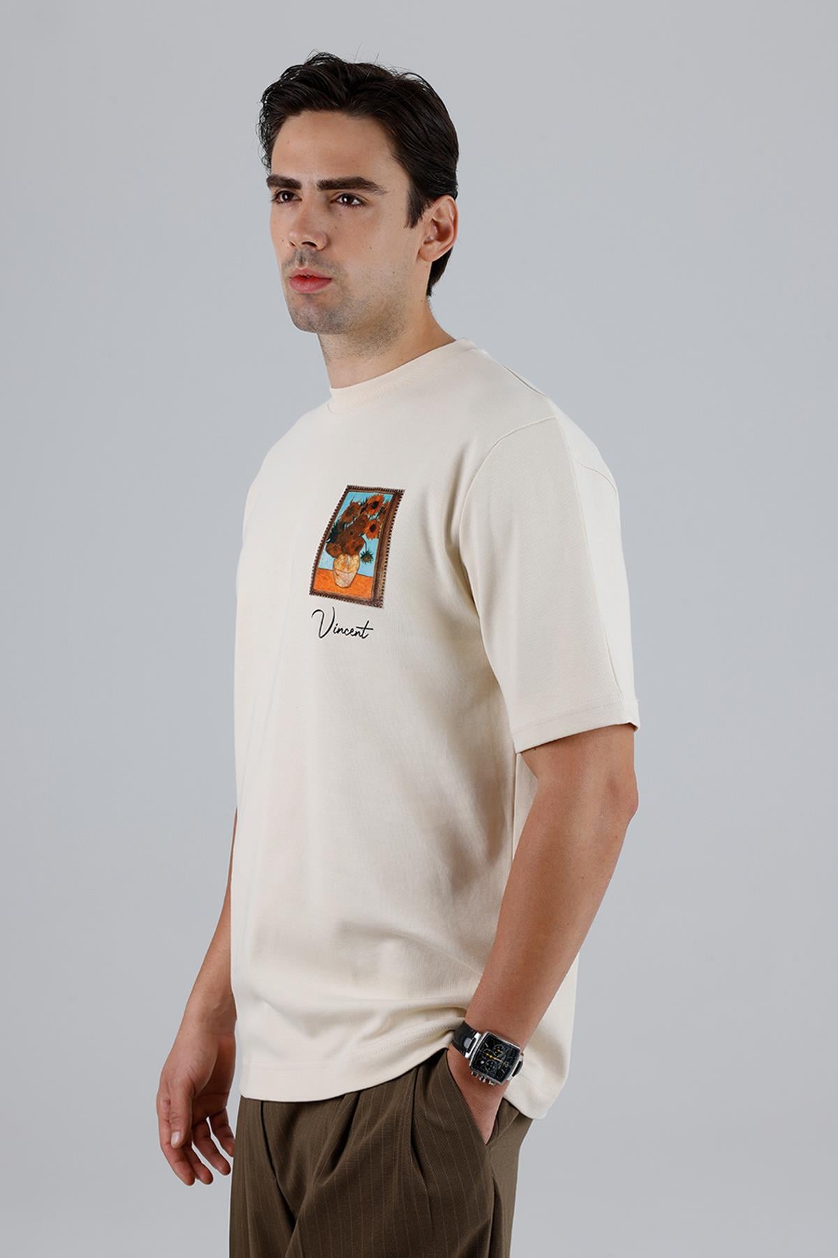 Beyond the Frames Regular Fit Tişört Erkek Stone