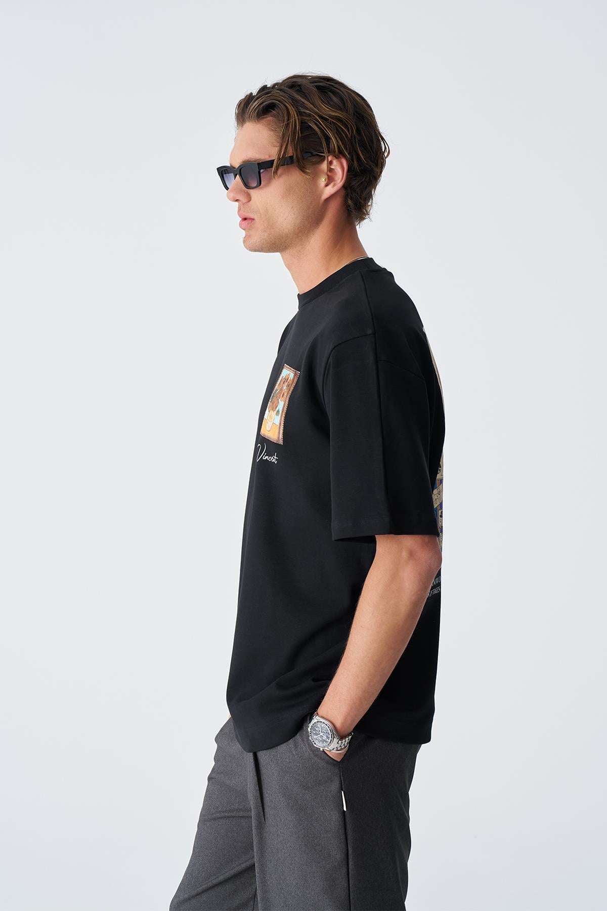 Beyond the Frames Regular Fit Tişört Erkek Siyah