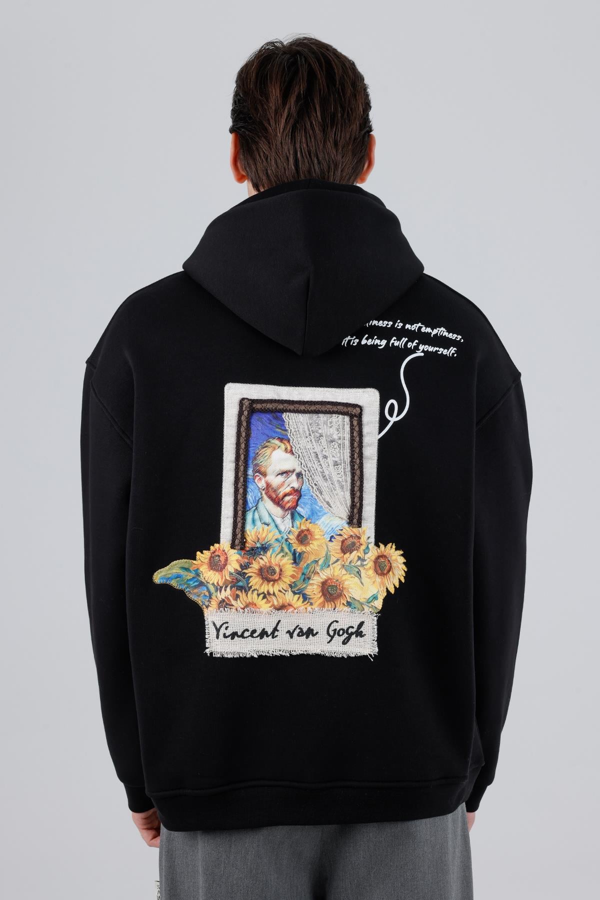 Blooming Canvas Oversize Sweatshirt Erkek Siyah