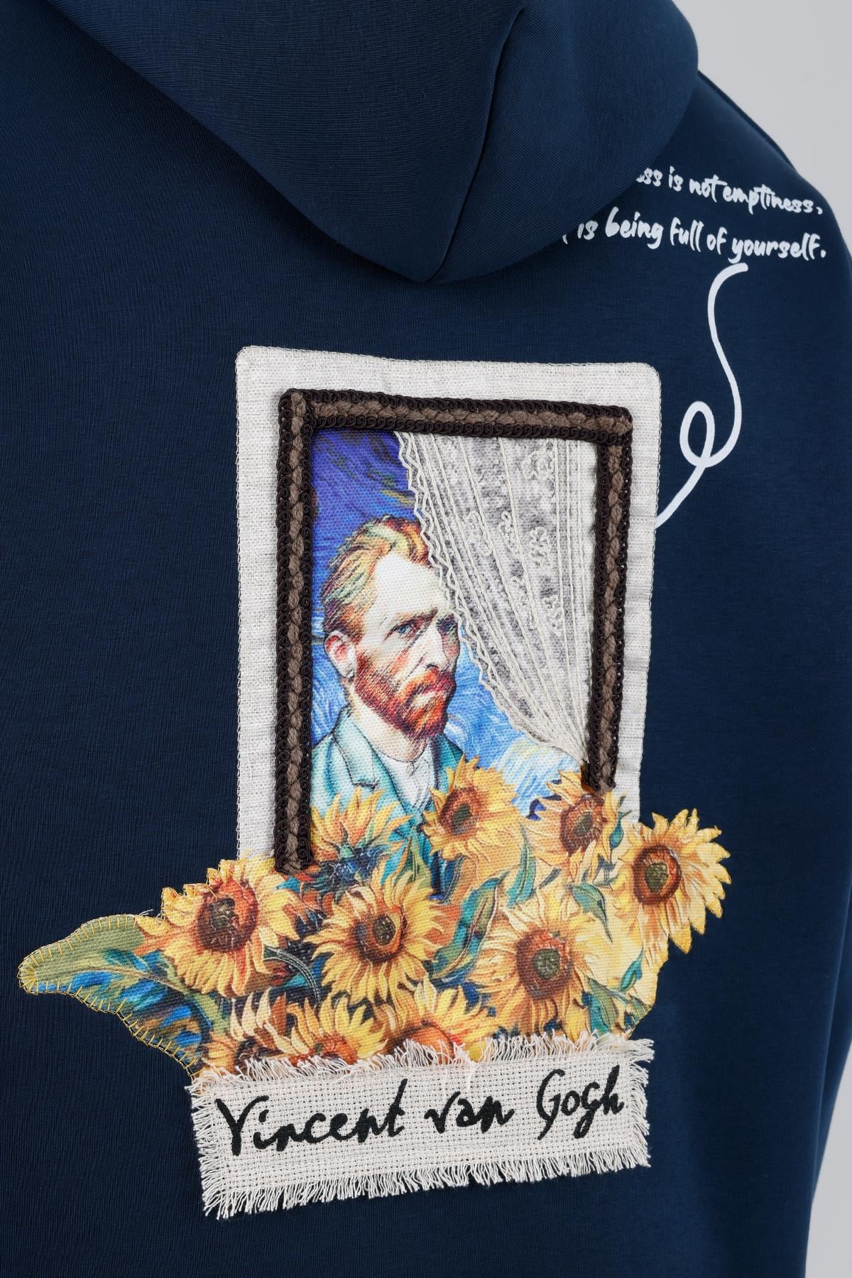 Blooming Canvas Oversize Sweatshirt Erkek İndigo