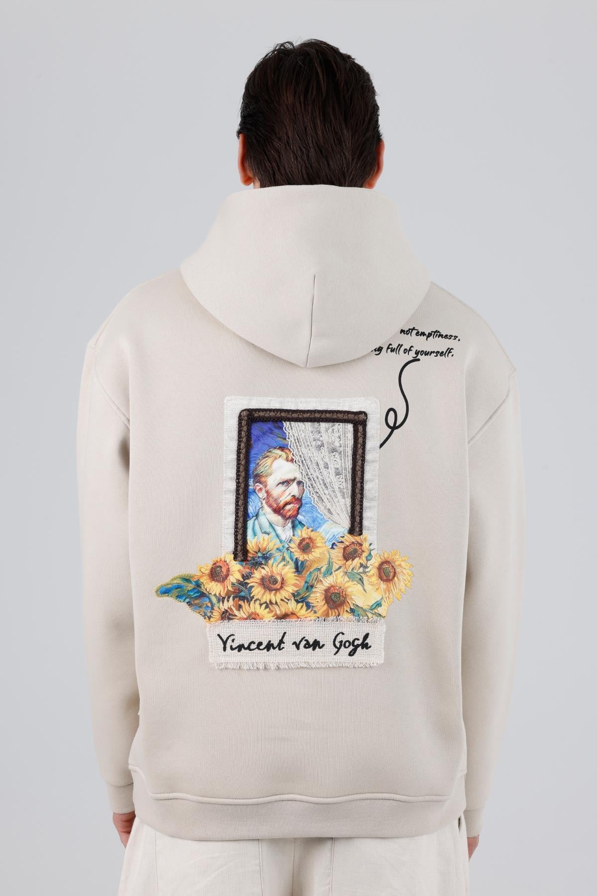 Blooming Canvas Oversize Sweatshirt Erkek Stone