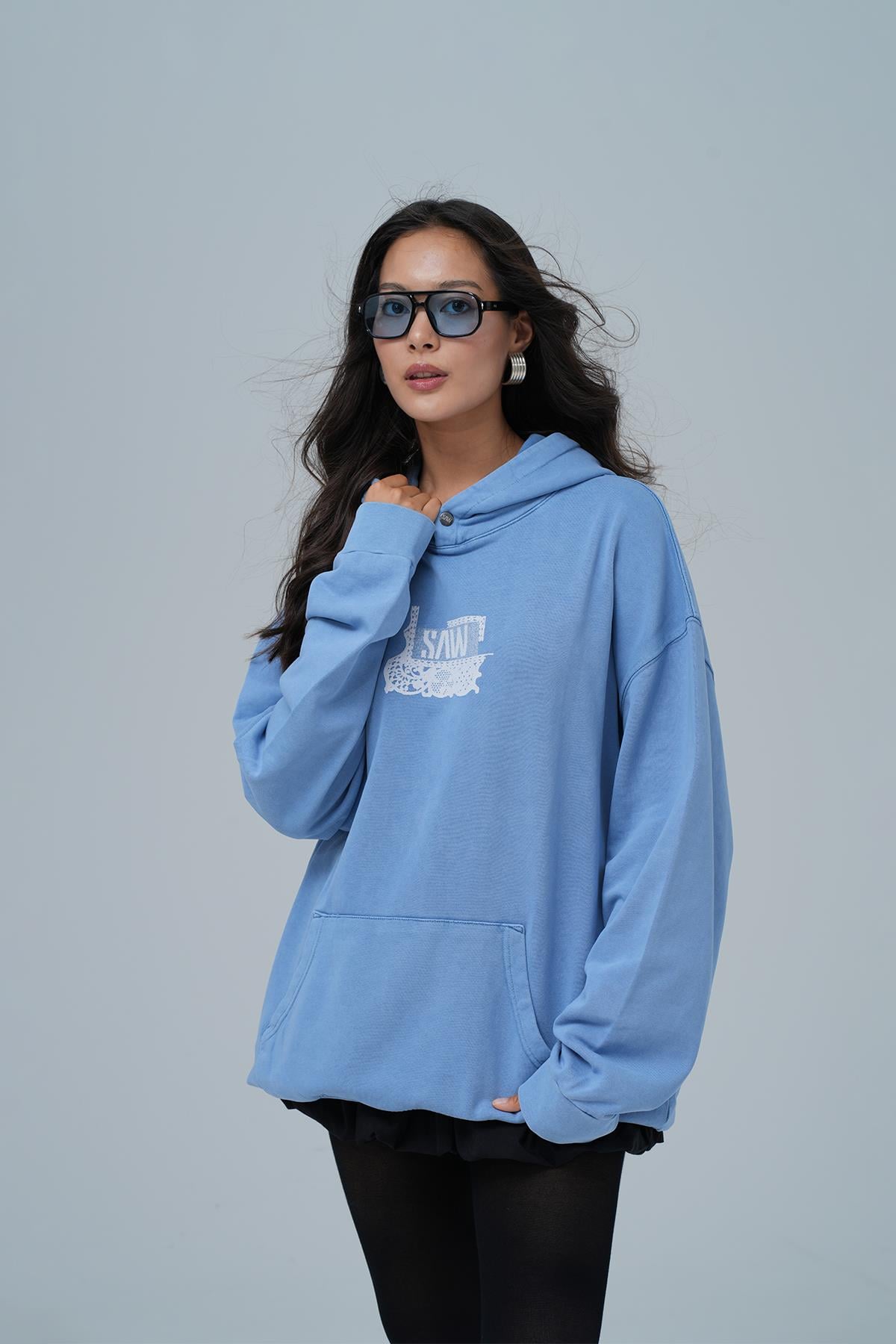 Breathe & Live Oversize Sweatshirt Kadın Mavi