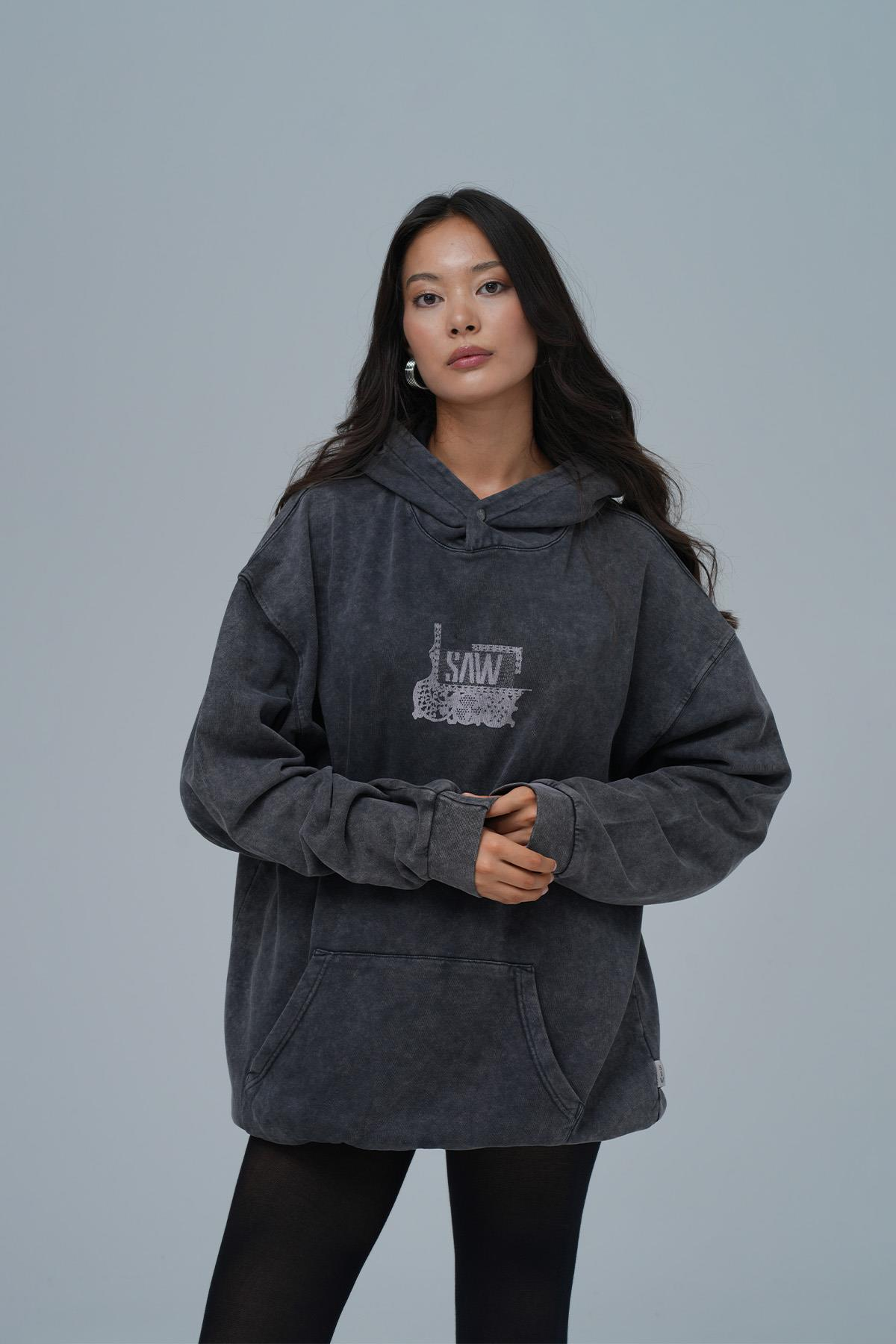 Breathe & Live Oversize Sweatshirt Kadın Siyah