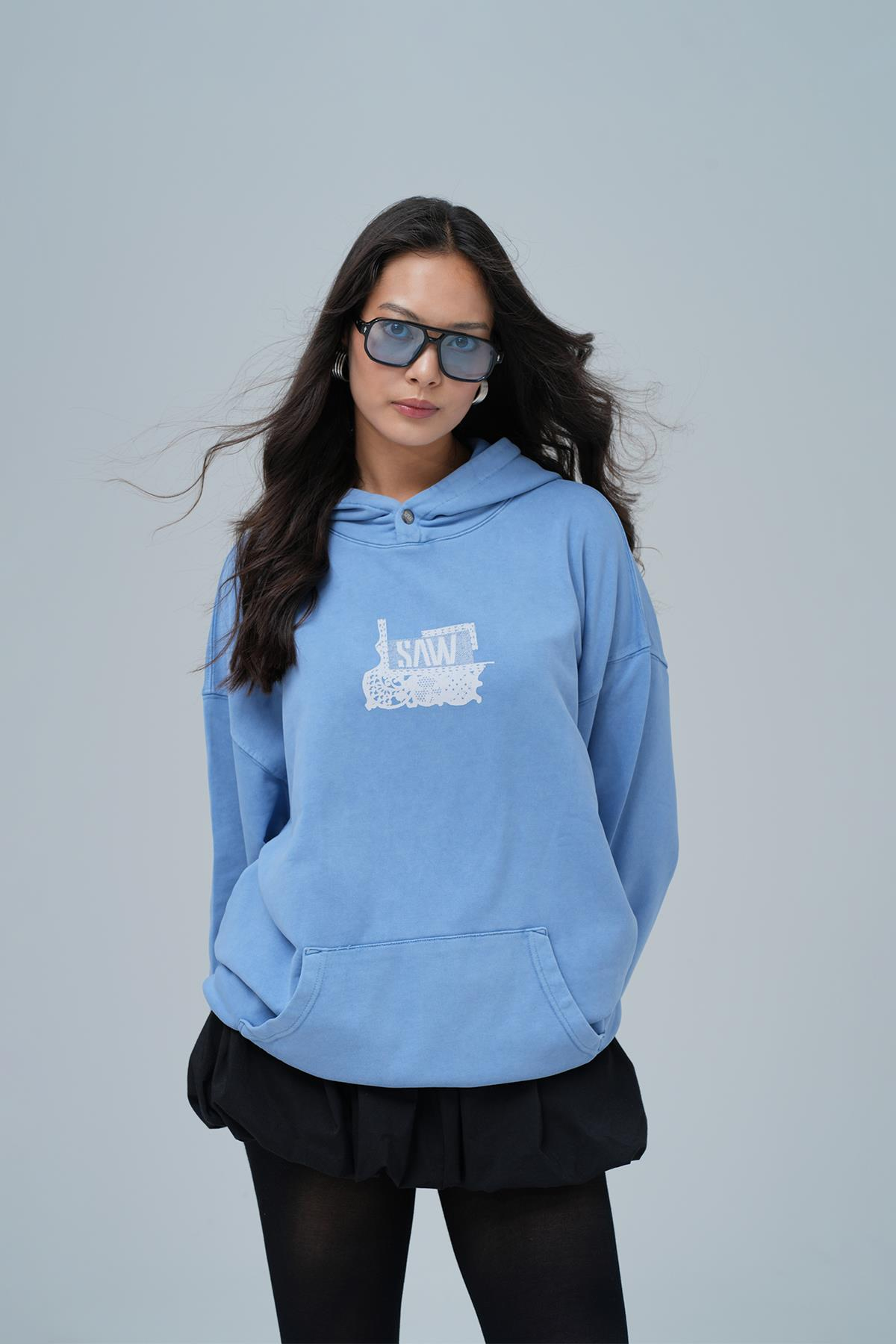 Breathe & Live Oversize Sweatshirt Kadın Mavi