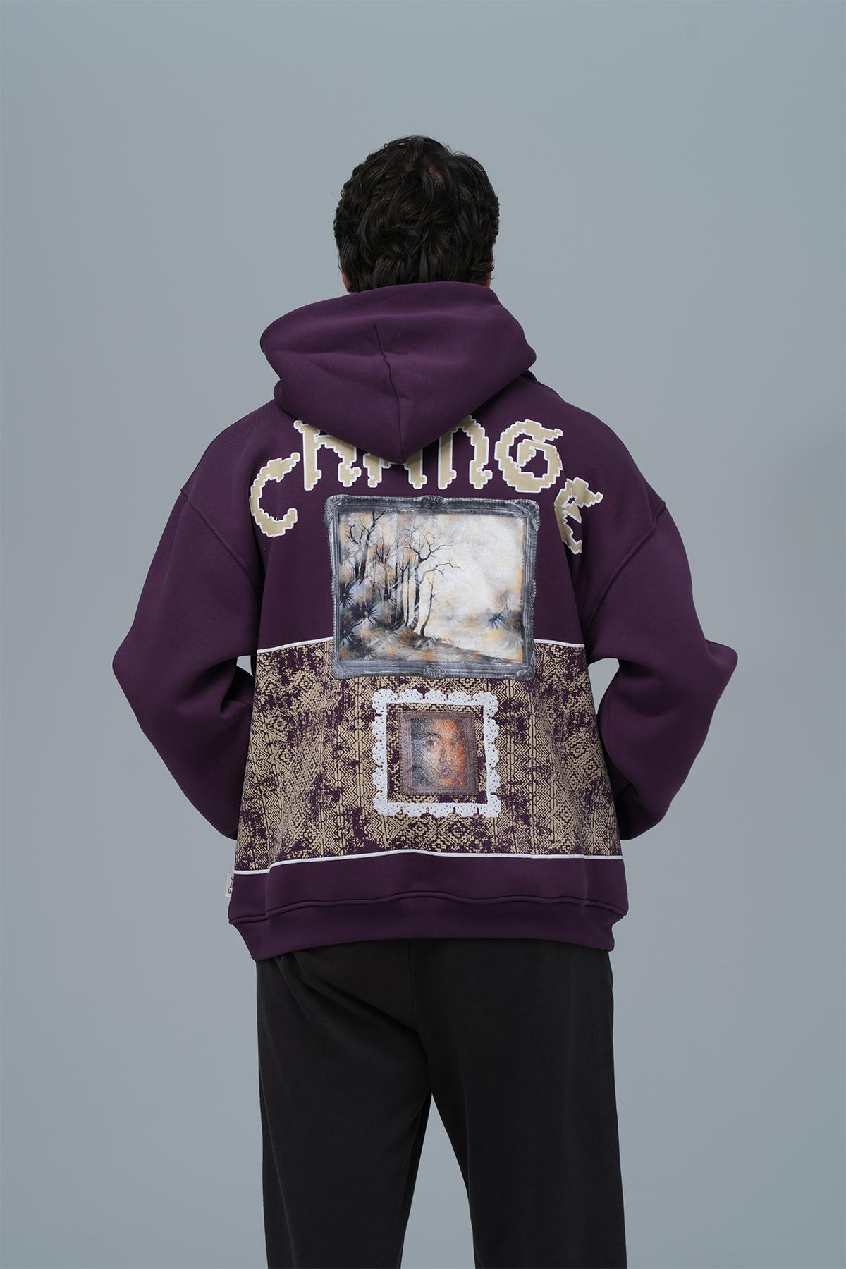Change Oversize Sweatshirt Erkek Mor
