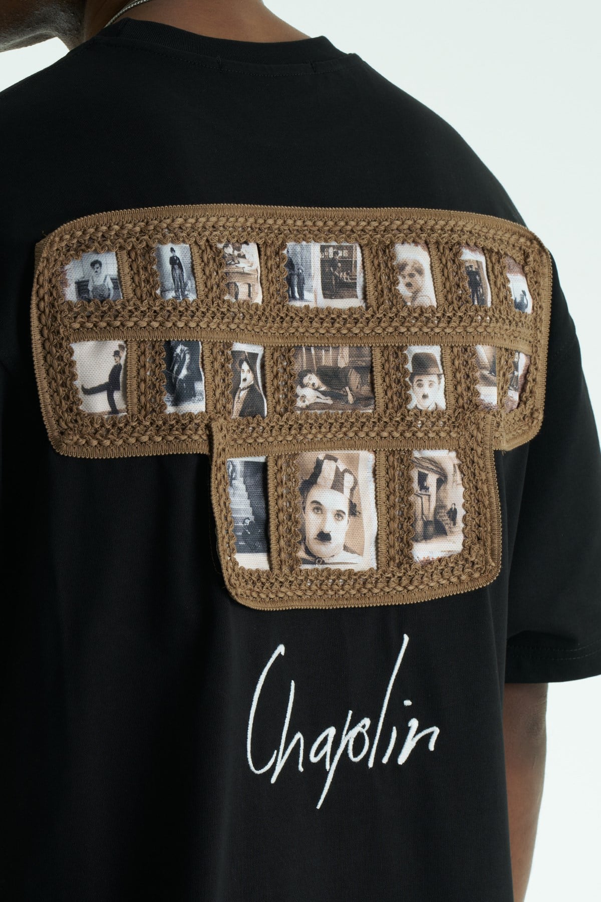 Chaplin Cinema Oversize Erkek Tişört Siyah