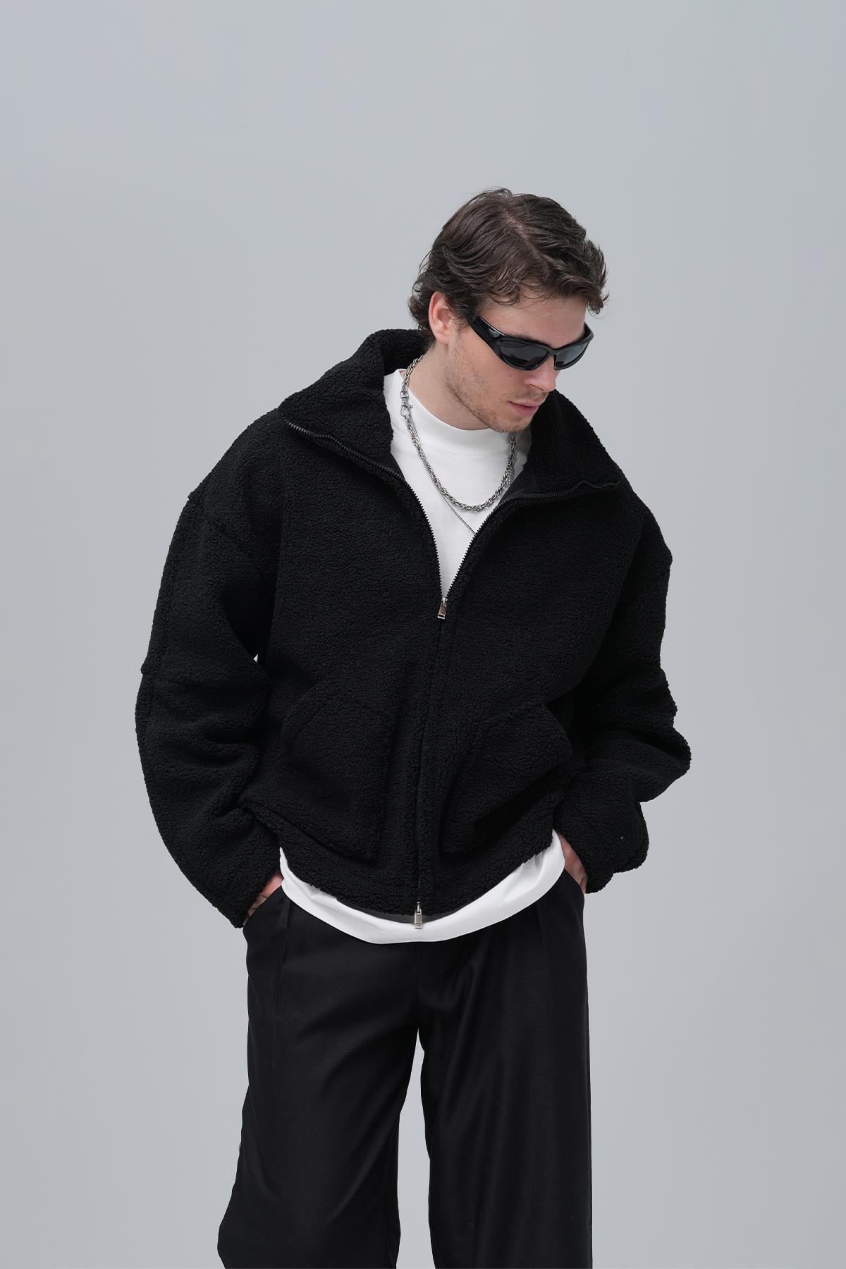 Classic Haven Oversize Welsoft Ceket Erkek Siyah