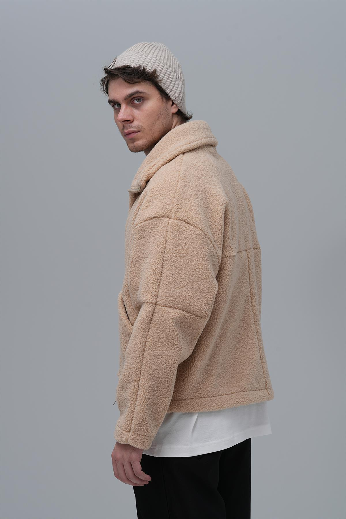 Classic Haven Oversize Welsoft Ceket Erkek Açık Bej