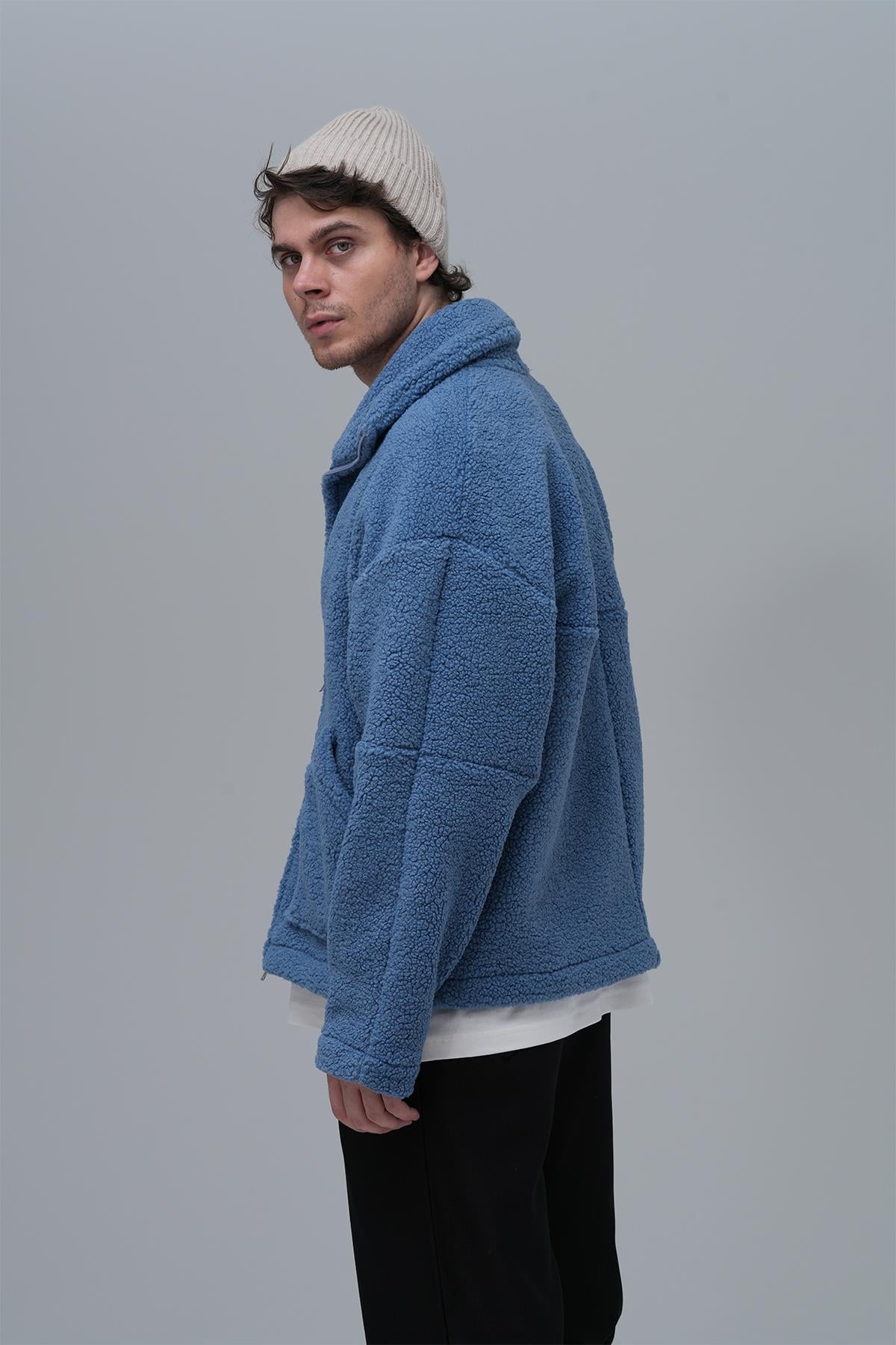 Classic Haven Oversize Welsoft Ceket Erkek Mavi
