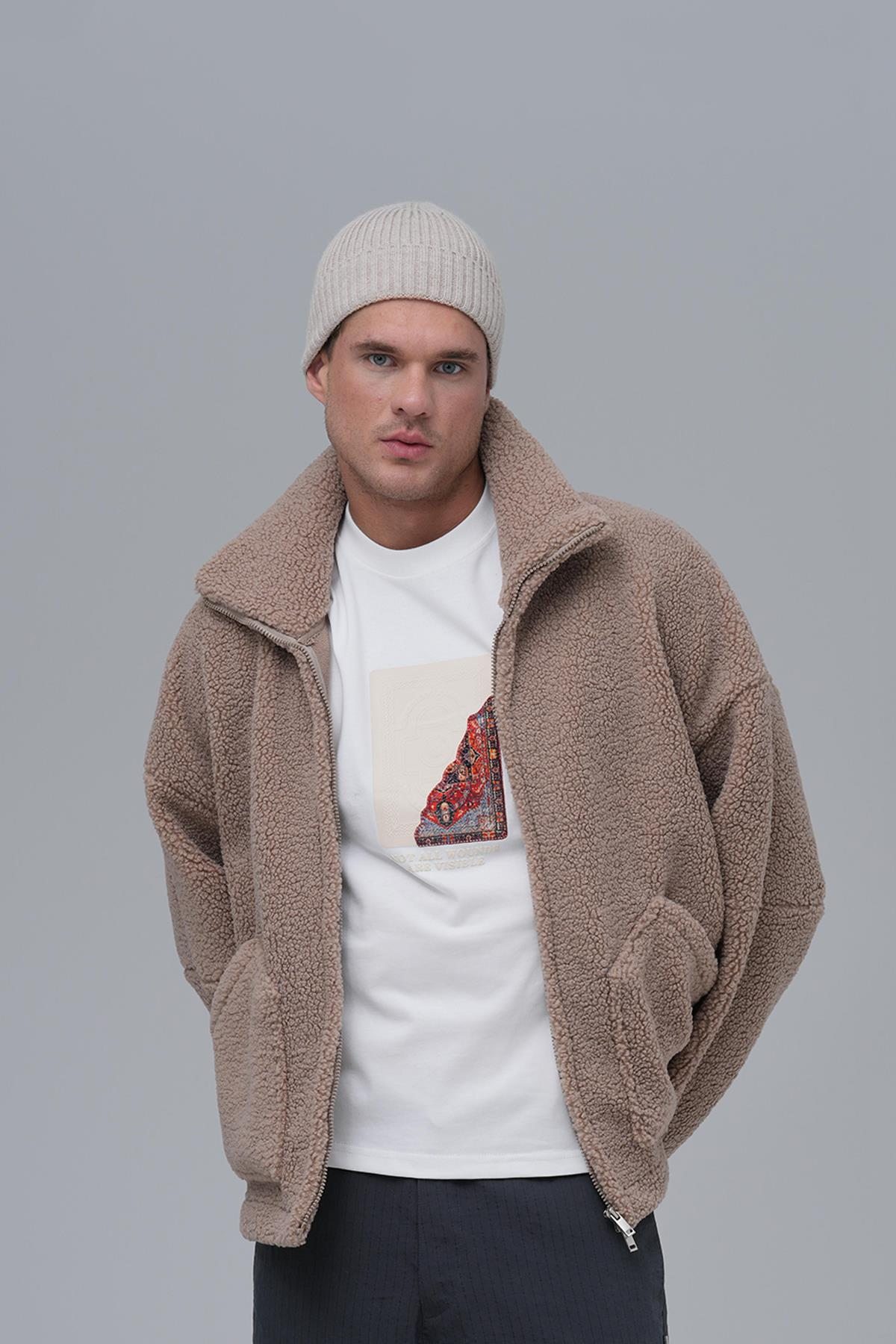 Classic Haven Oversize Welsoft Ceket Erkek Vizon