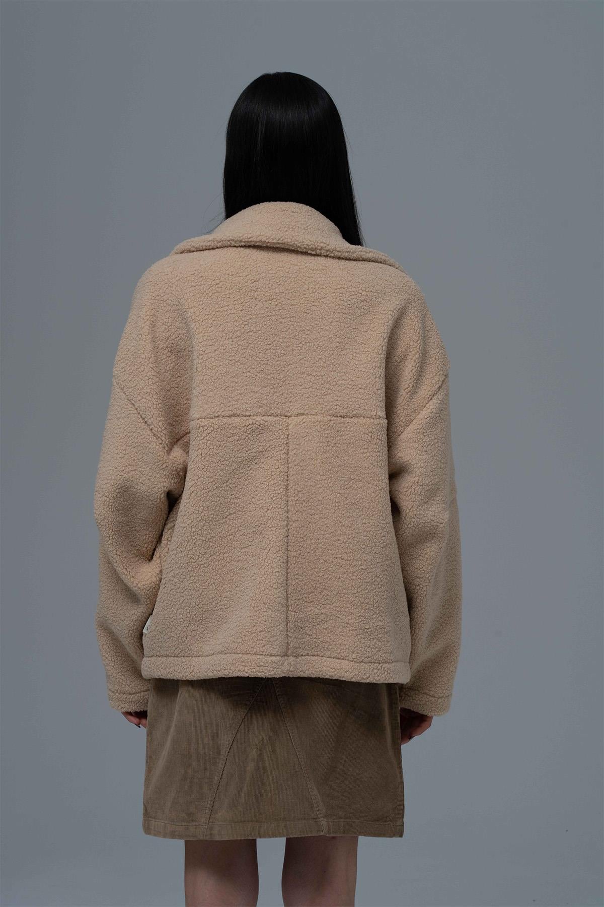 Classic Haven Oversize Welsoft Ceket Kadın Açık Bej