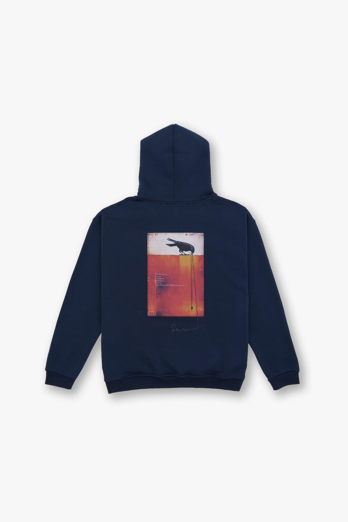 Crow of Transformation Oversize Sweatshirt Kadın İndigo