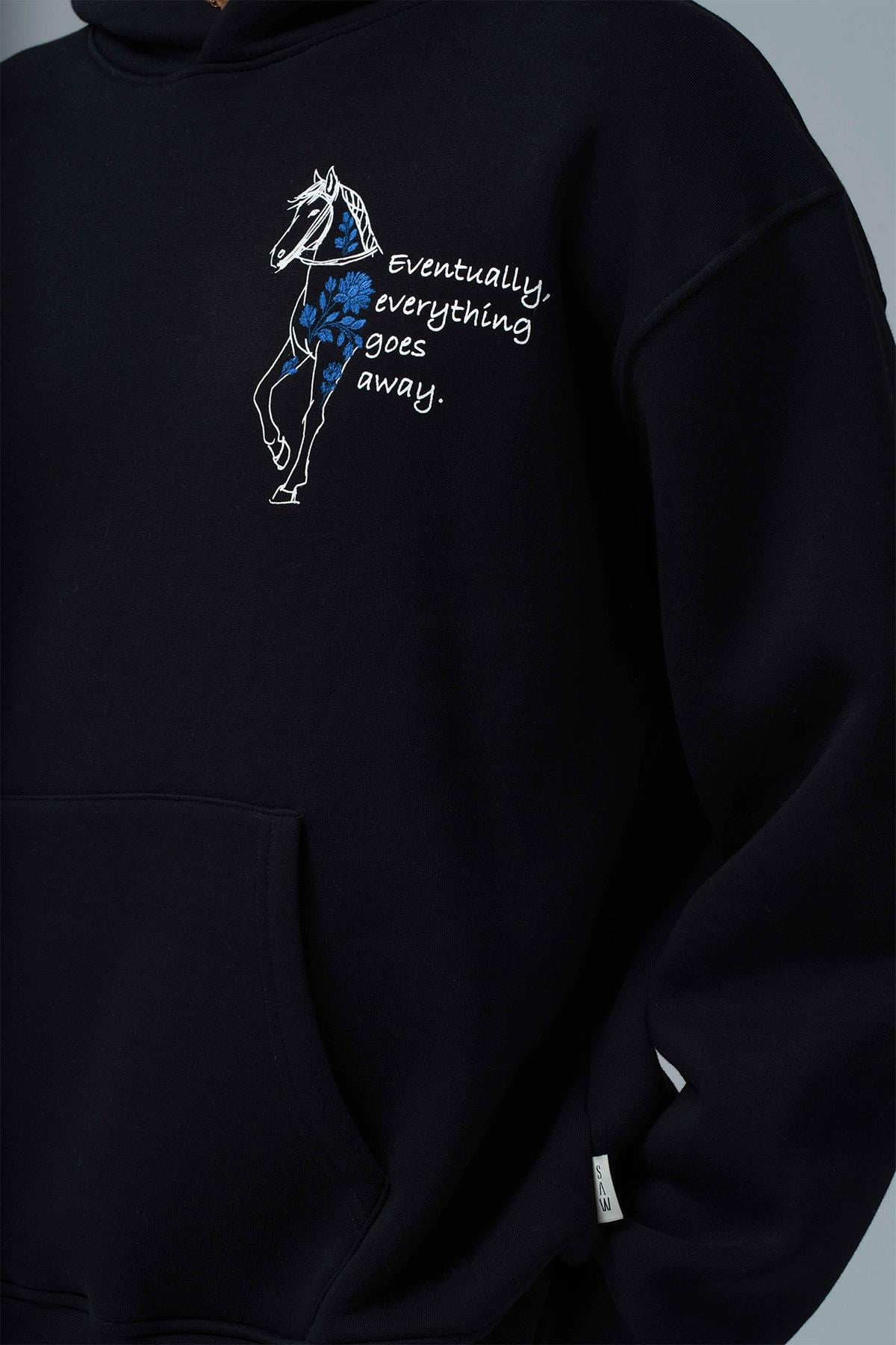 Design Story Fading Echoes Oversize Sweatshirt Erkek Siyah