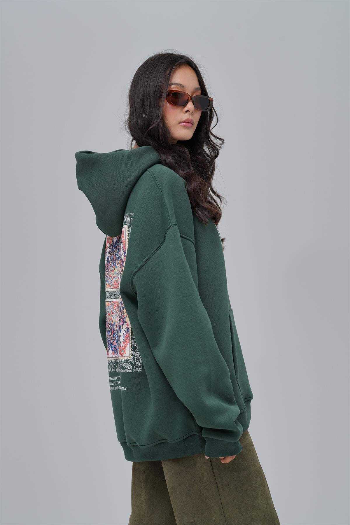 Endless Metamorphosis Oversize Sweatshirt Kadın Yeşil