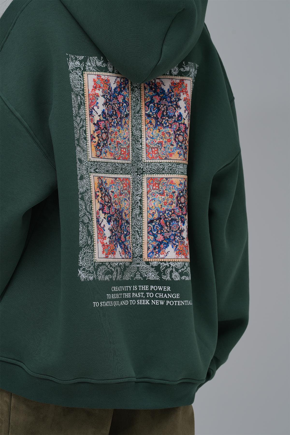 Endless Metamorphosis Oversize Sweatshirt Kadın Yeşil