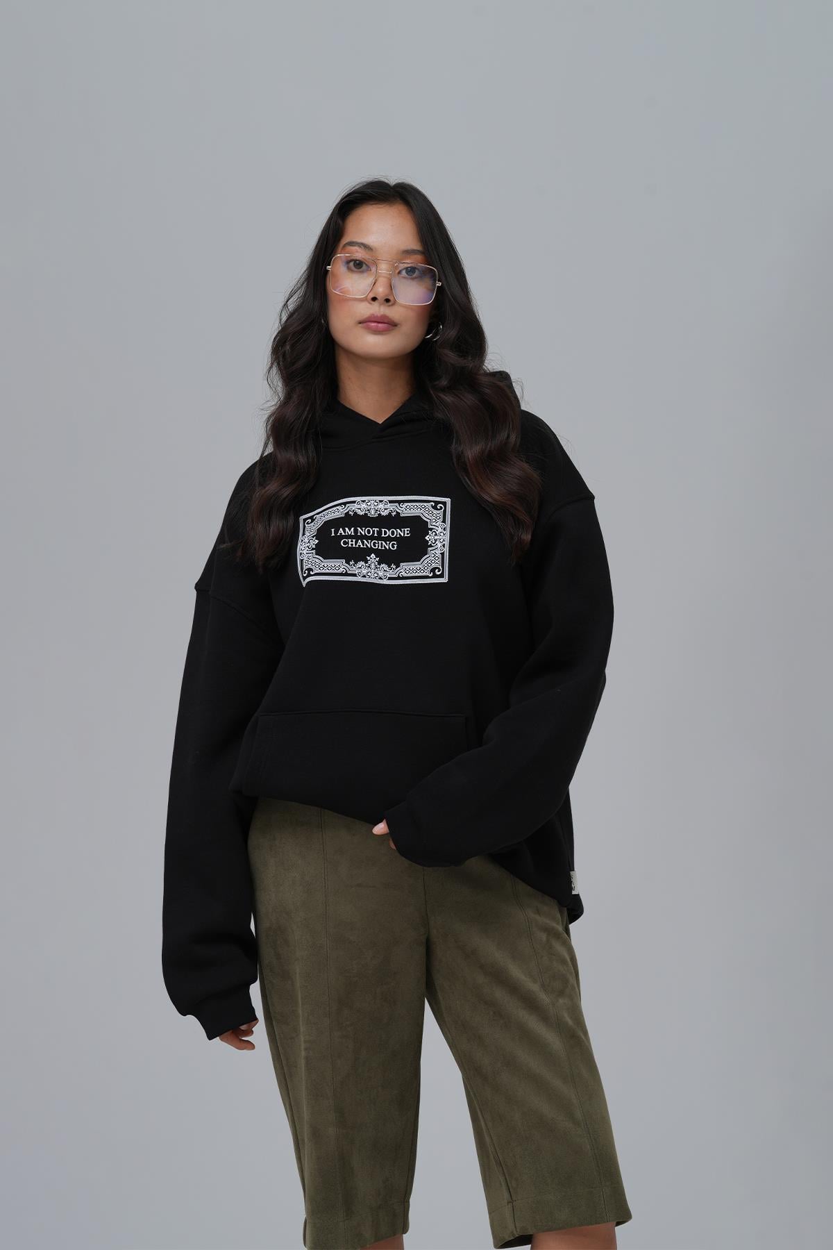 Endless Metamorphosis Oversize Sweatshirt Kadın Siyah
