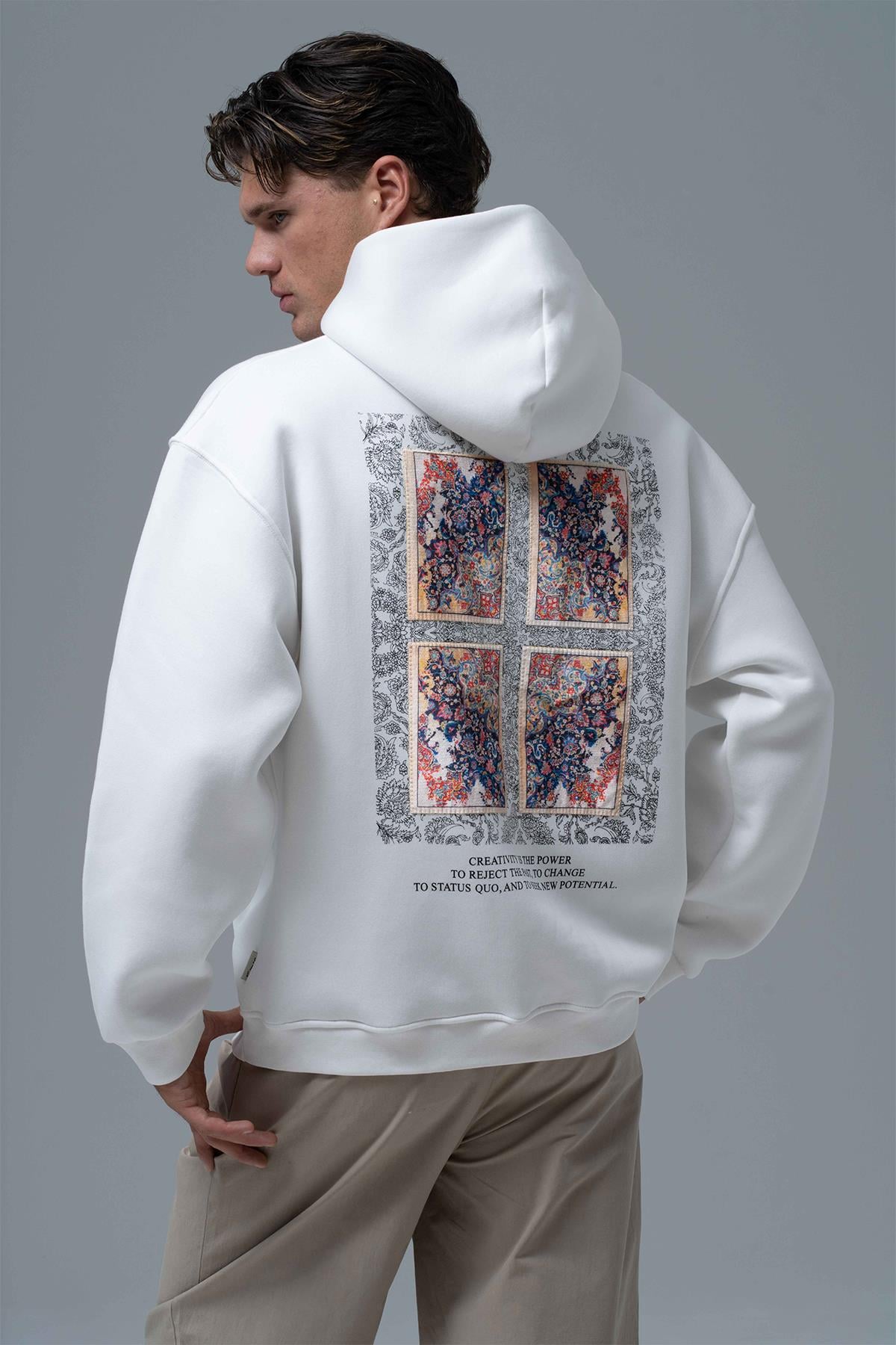 Endless Metamorphosis Oversize Sweatshirt Erkek Taş