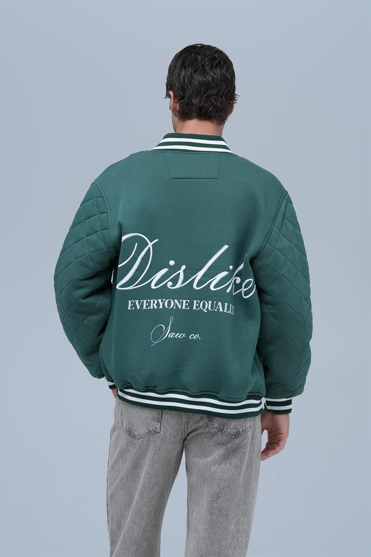 Equal Dislike Oversize Kolej Ceketi Erkek Yeşil