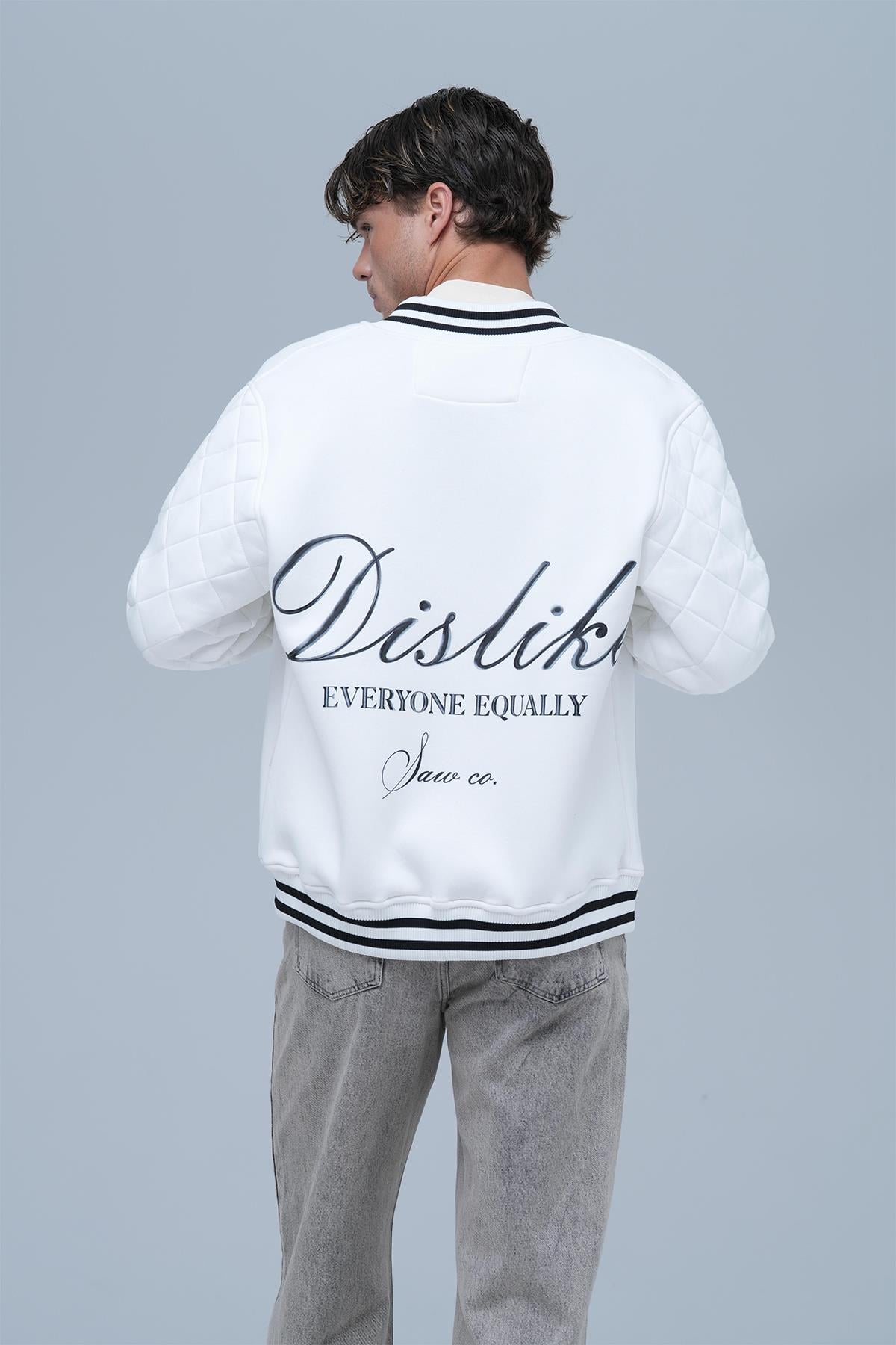 Equal Dislike Oversize Kolej Ceketi Erkek Ekru
