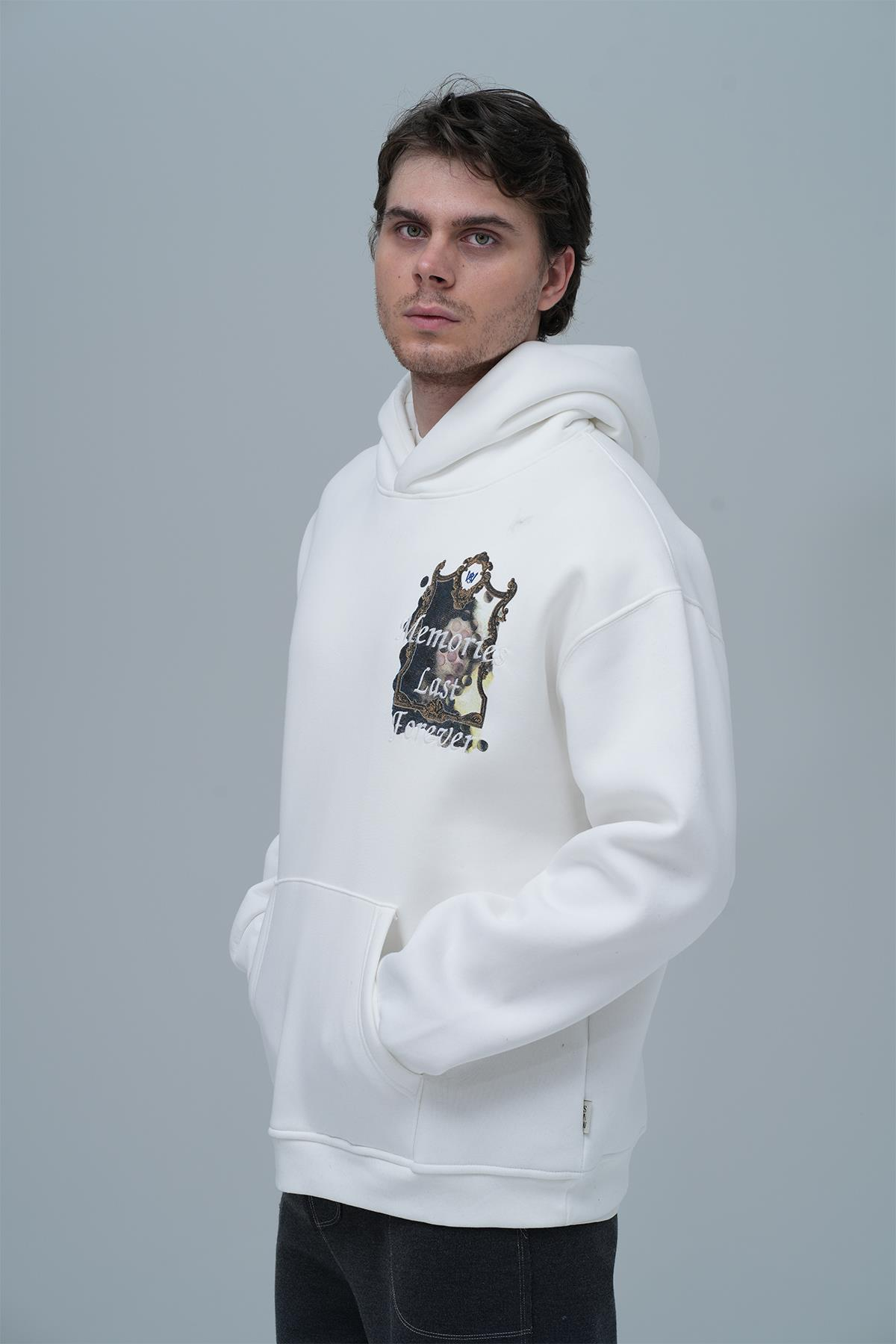 Eternal Frame Oversize Sweatshirt Erkek Taş