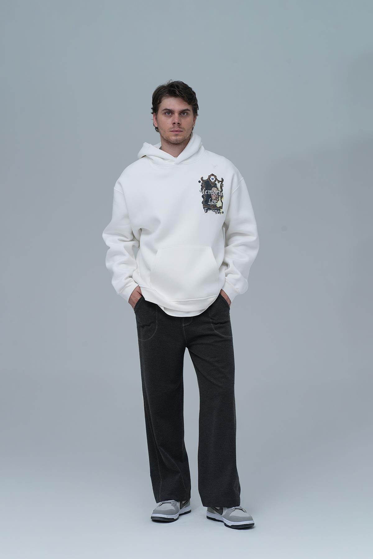 Eternal Frame Oversize Sweatshirt Erkek Taş