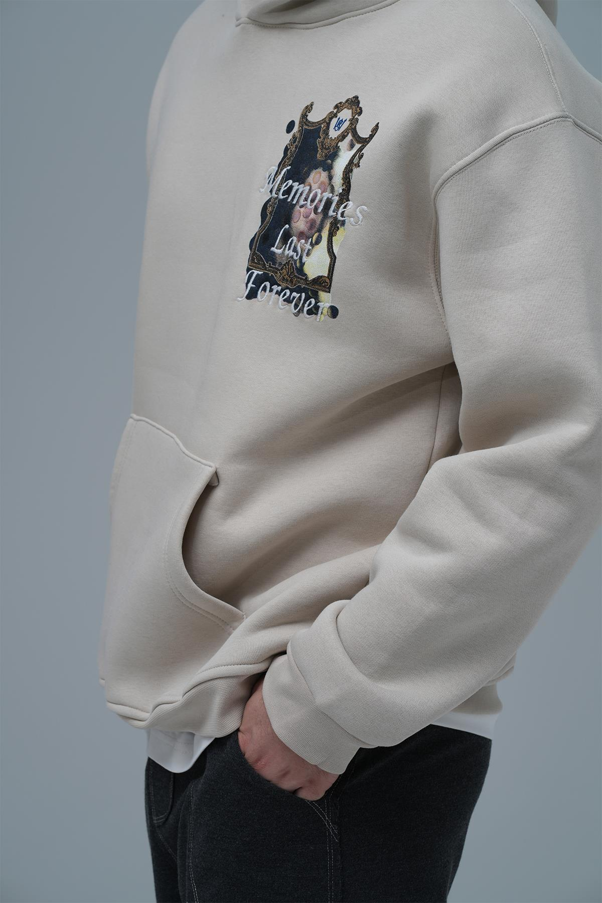 Eternal Frame Oversize Sweatshirt Erkek Ekru
