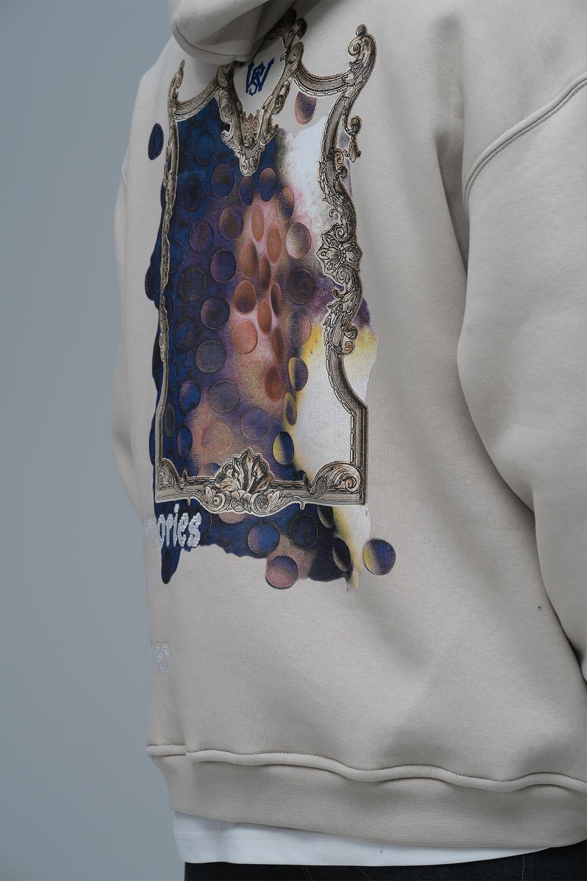 Eternal Frame Oversize Sweatshirt Erkek Ekru