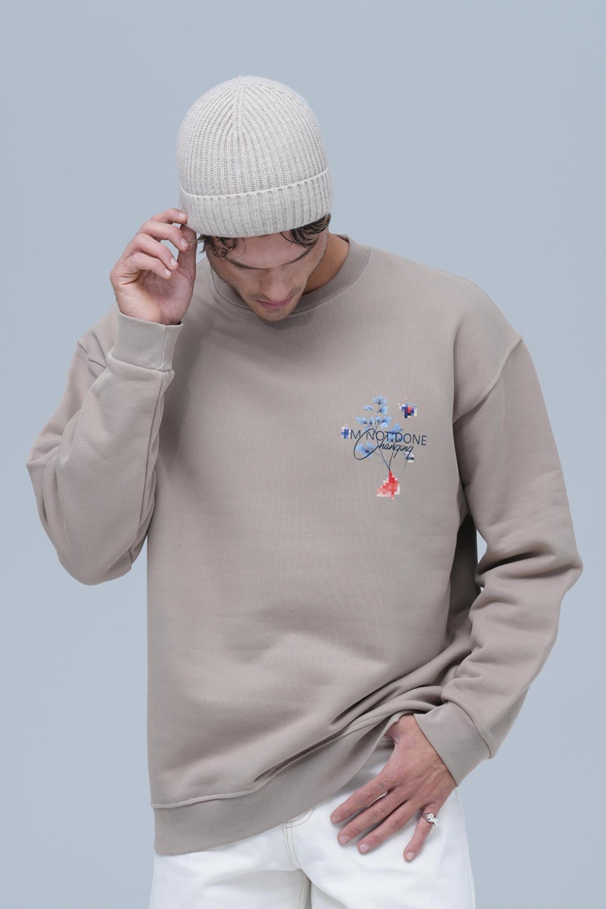 Evolving Oversize Sweatshirt Erkek Bisküvi
