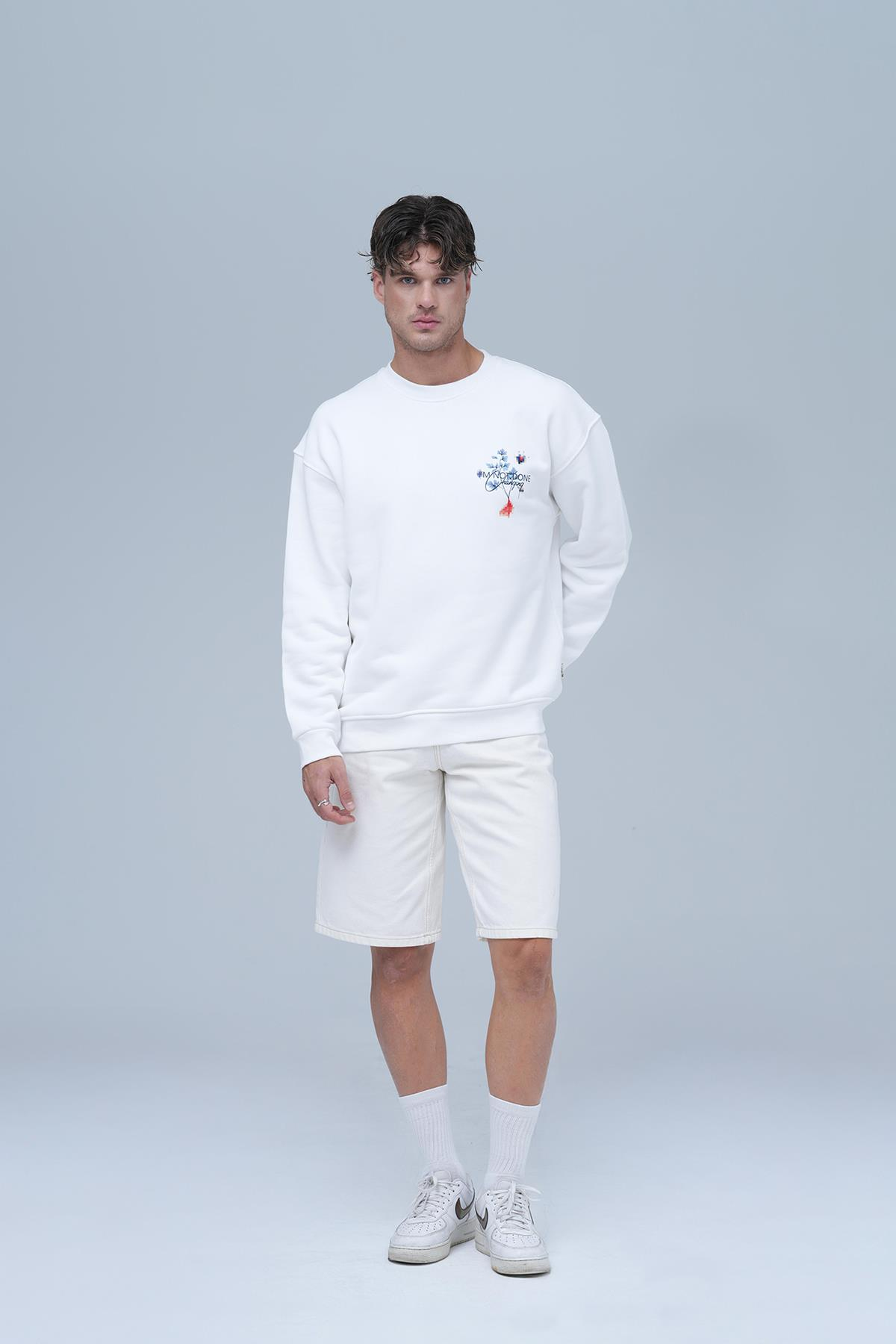 Evolving Oversize Sweatshirt Erkek Ekru
