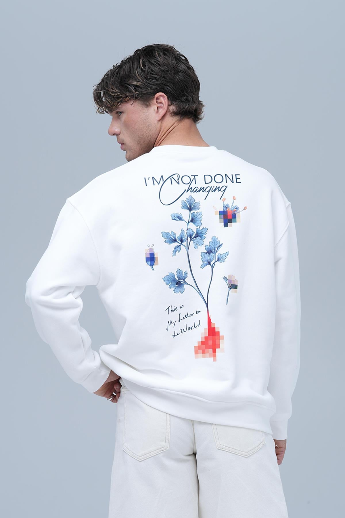Evolving Oversize Sweatshirt Erkek Ekru