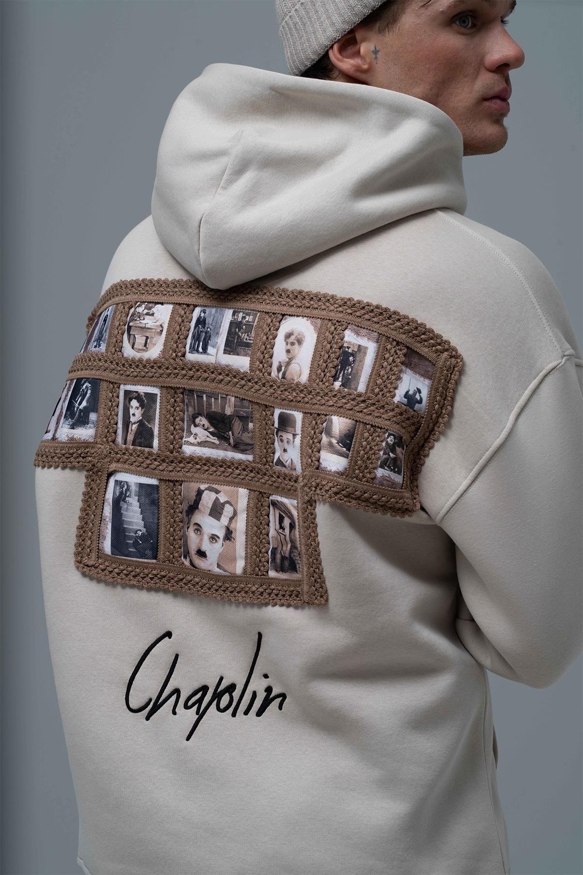 Frames of Laughter Oversize Sweatshirt Erkek Taş