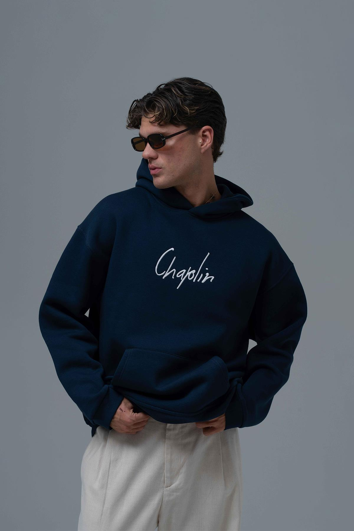 Frames of Laughter Oversize Sweatshirt Erkek İndigo