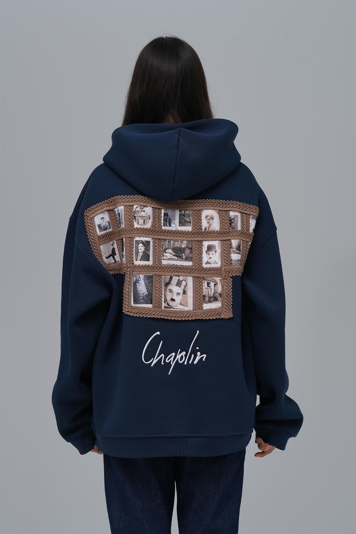 Frames of Laughter Oversize Sweatshirt Kadın İndigo