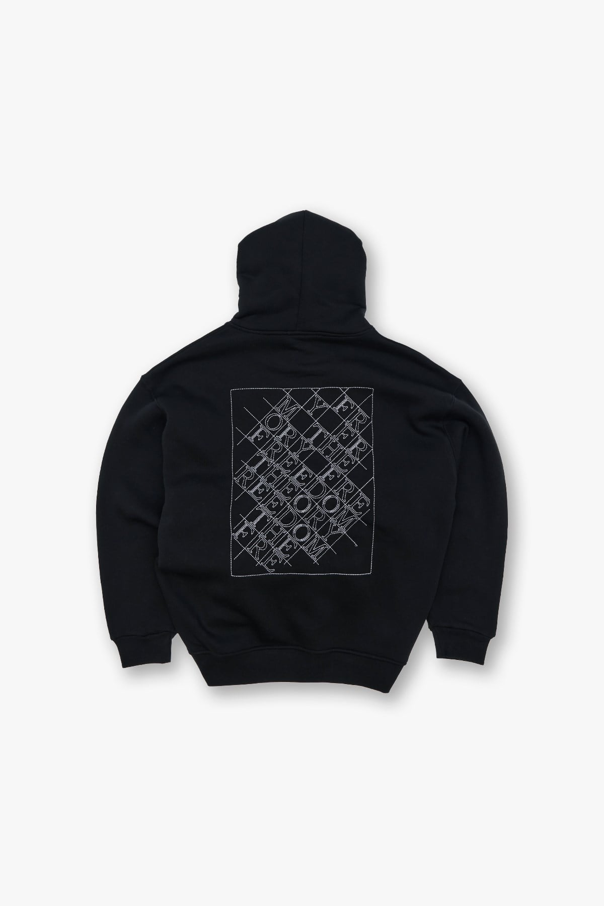 Geometric Freedom Oversize Sweatshirt Erkek Siyah