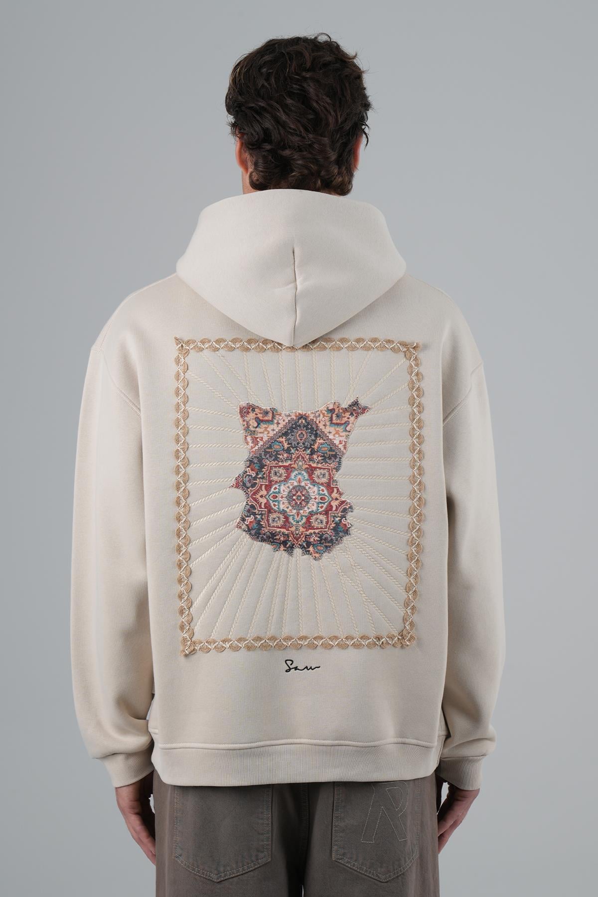 Heritage Threads Oversize Sweatshirt Erkek Stone