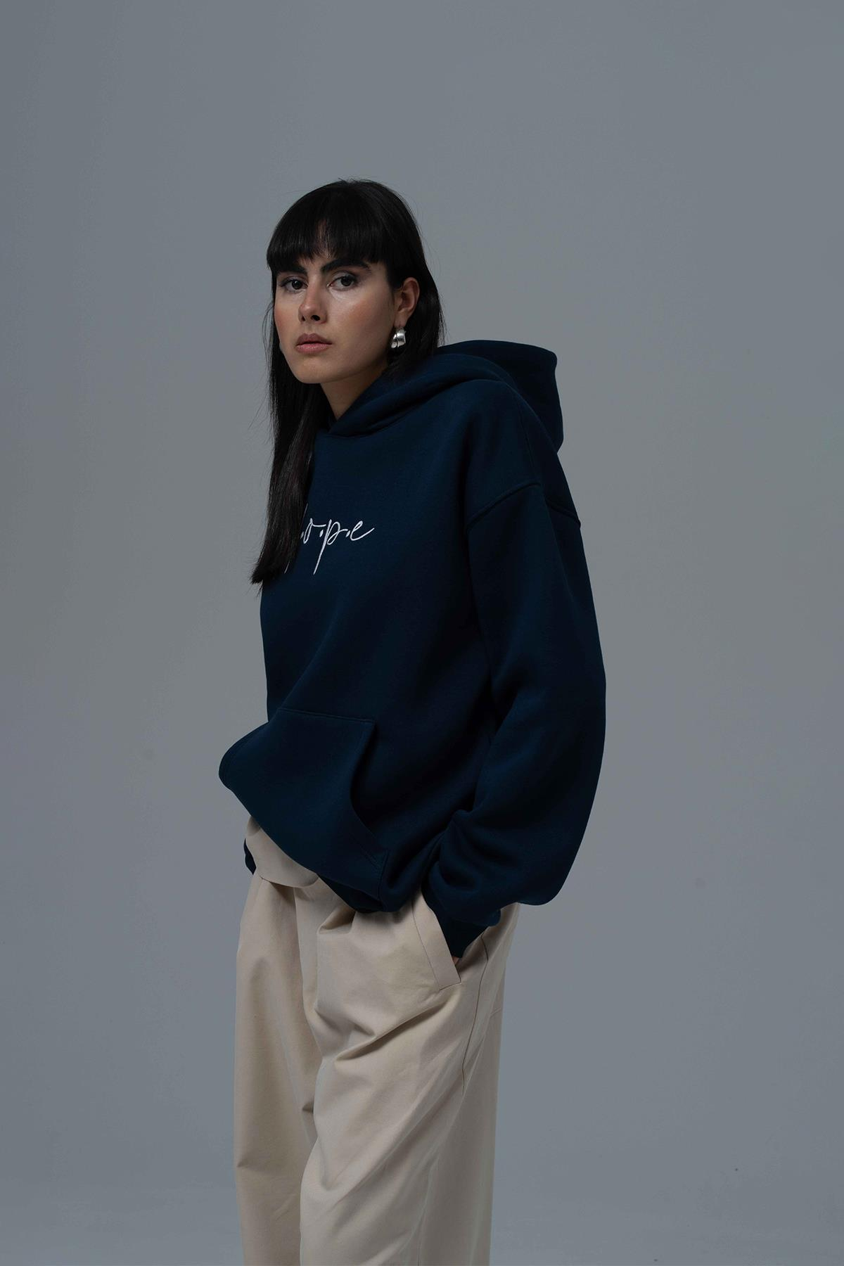 Hope Oversize Sweatshirt Kadın İndigo