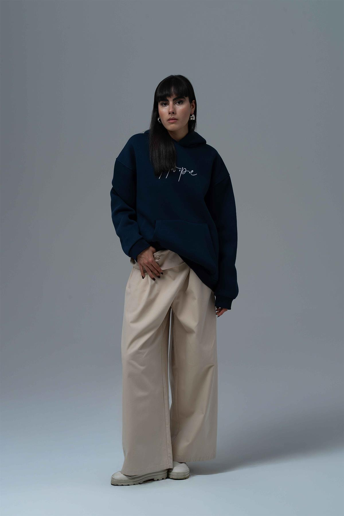 Hope Oversize Sweatshirt Kadın İndigo