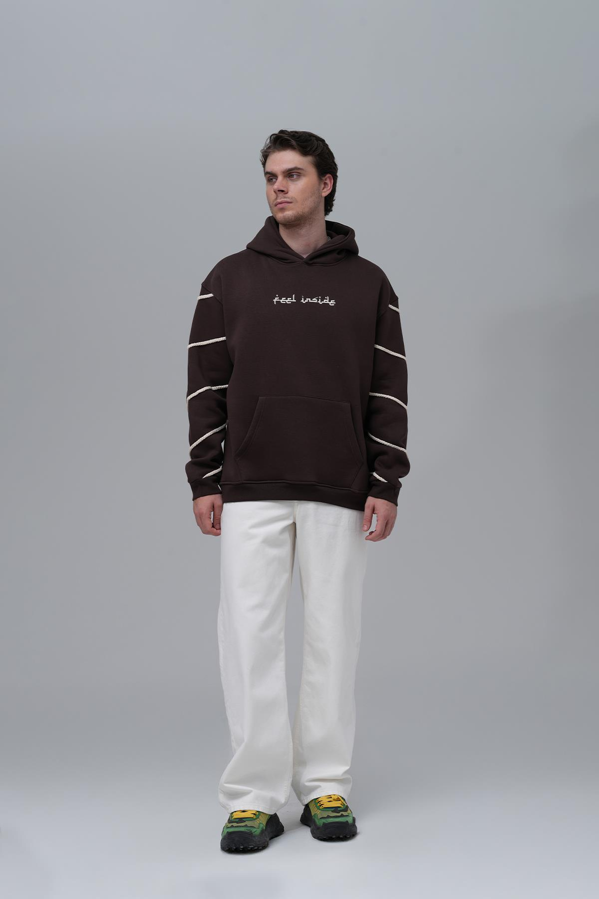 Inner Flow Oversize Sweatshirt Erkek Kahverengi