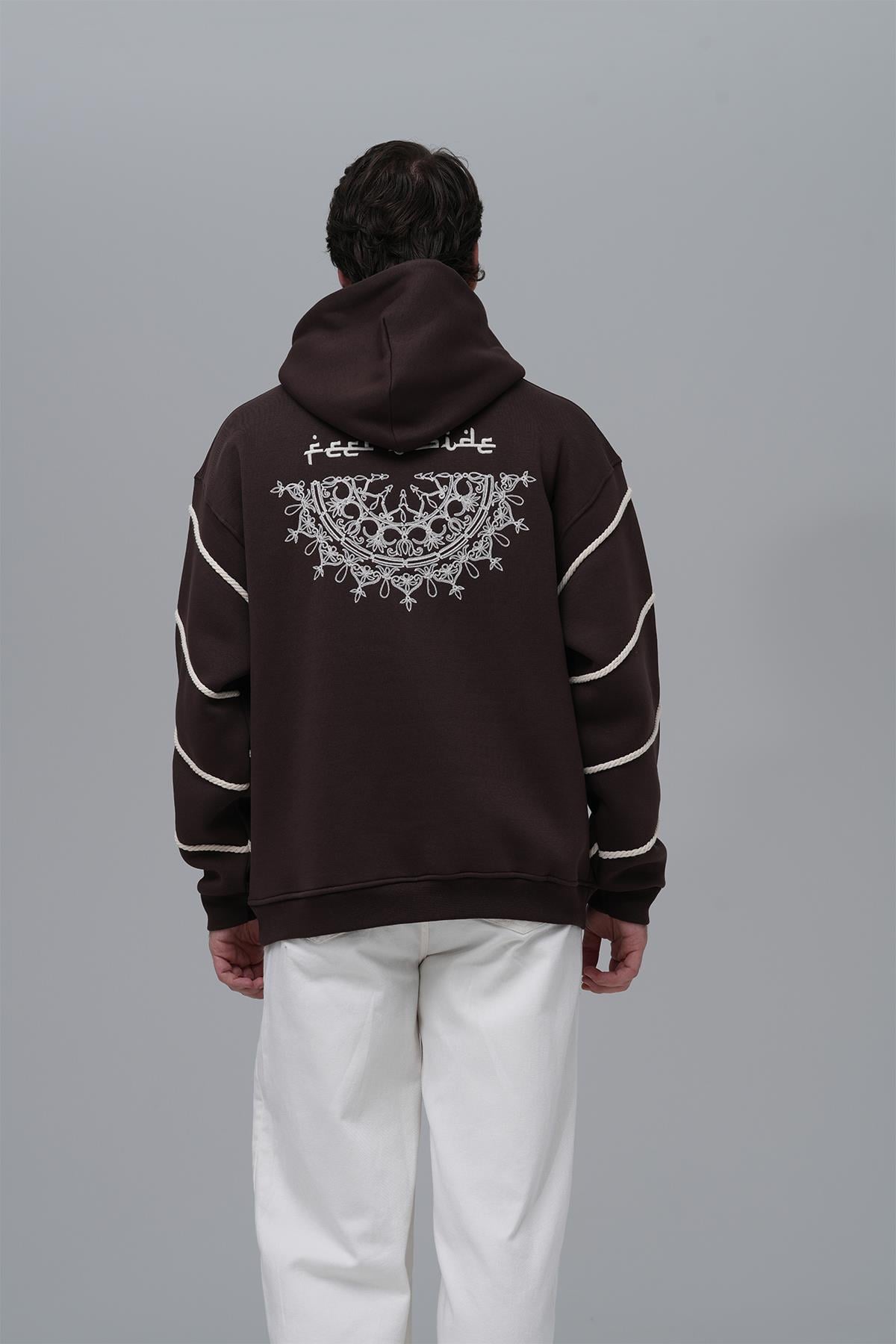 Inner Flow Oversize Sweatshirt Erkek Kahverengi