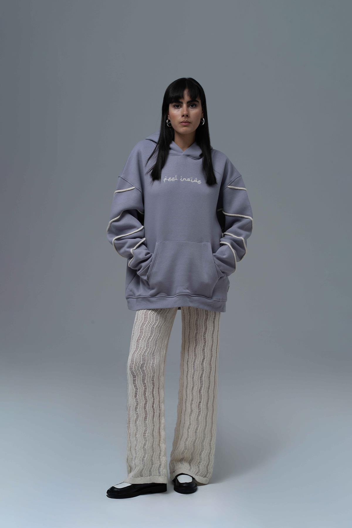 Inner Flow Oversize Sweatshirt Kadın Gri