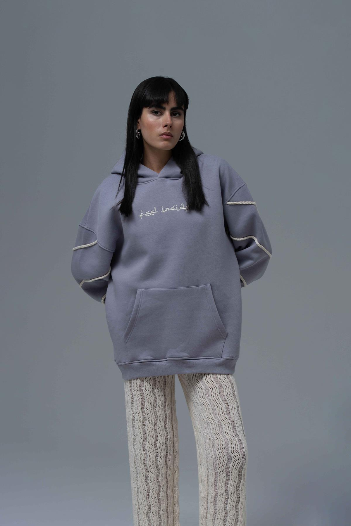 Inner Flow Oversize Sweatshirt Kadın Gri