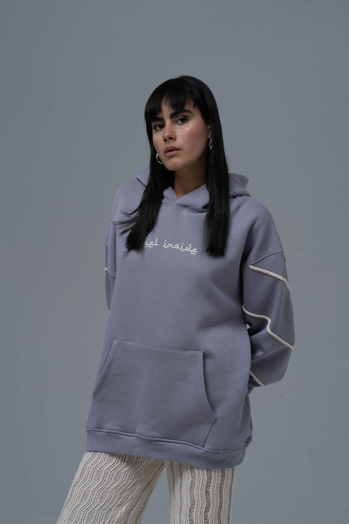 Inner Flow Oversize Sweatshirt Kadın Gri