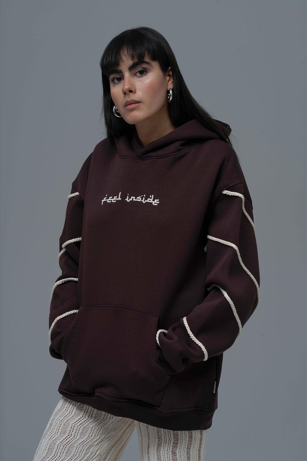 Inner Flow Oversize Sweatshirt Kadın Kahverengi