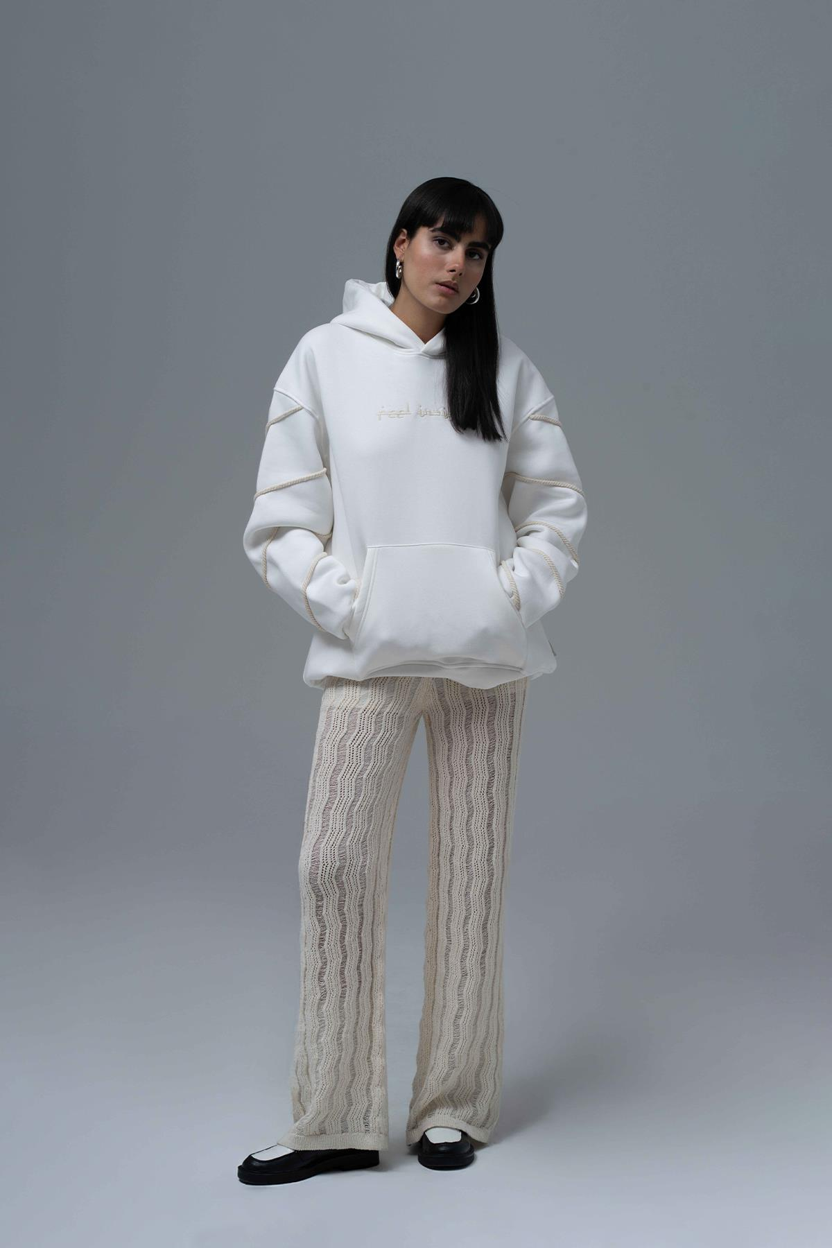 Inner Flow Oversize Sweatshirt Kadın Taş