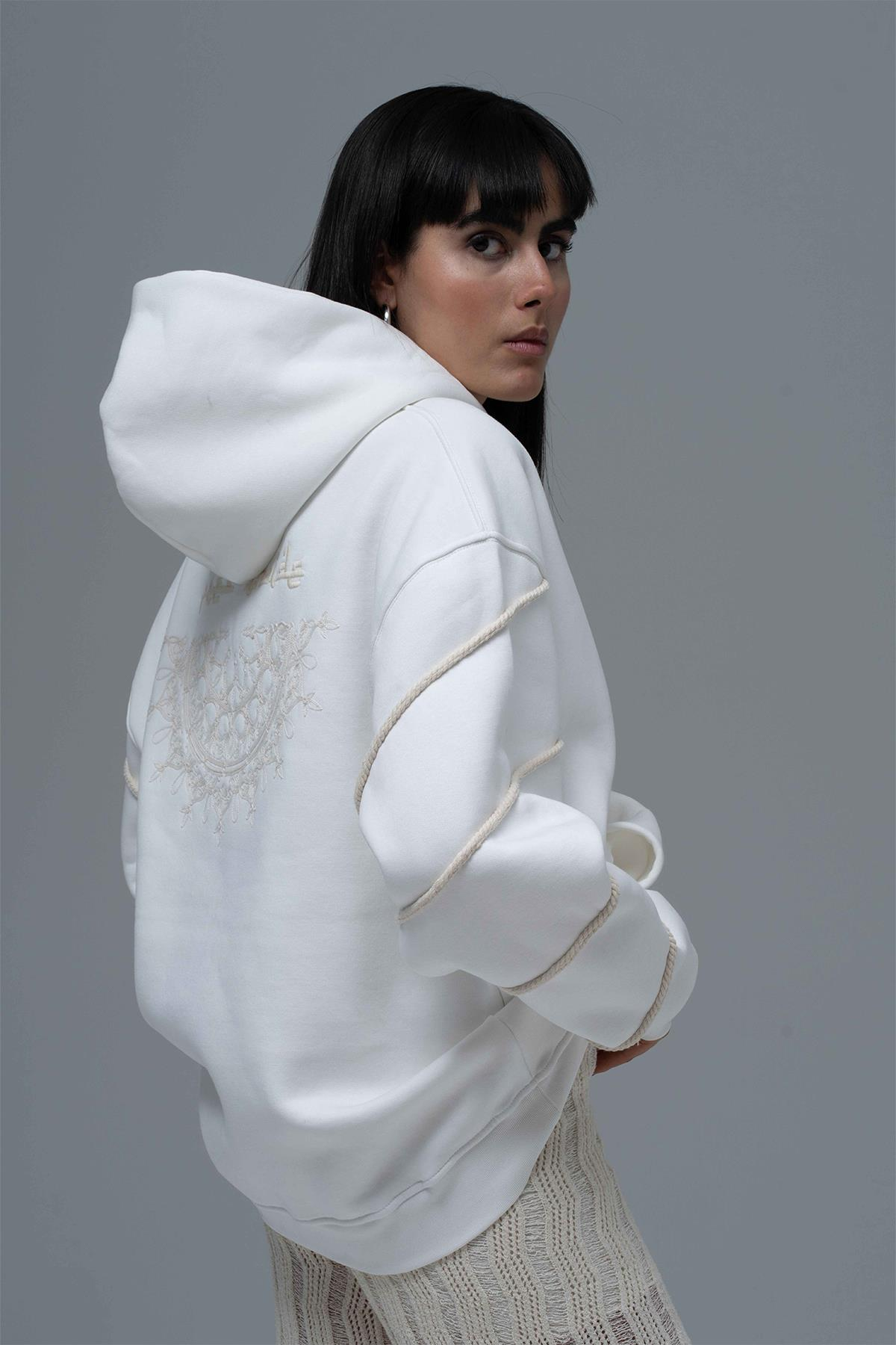 Inner Flow Oversize Sweatshirt Kadın Taş