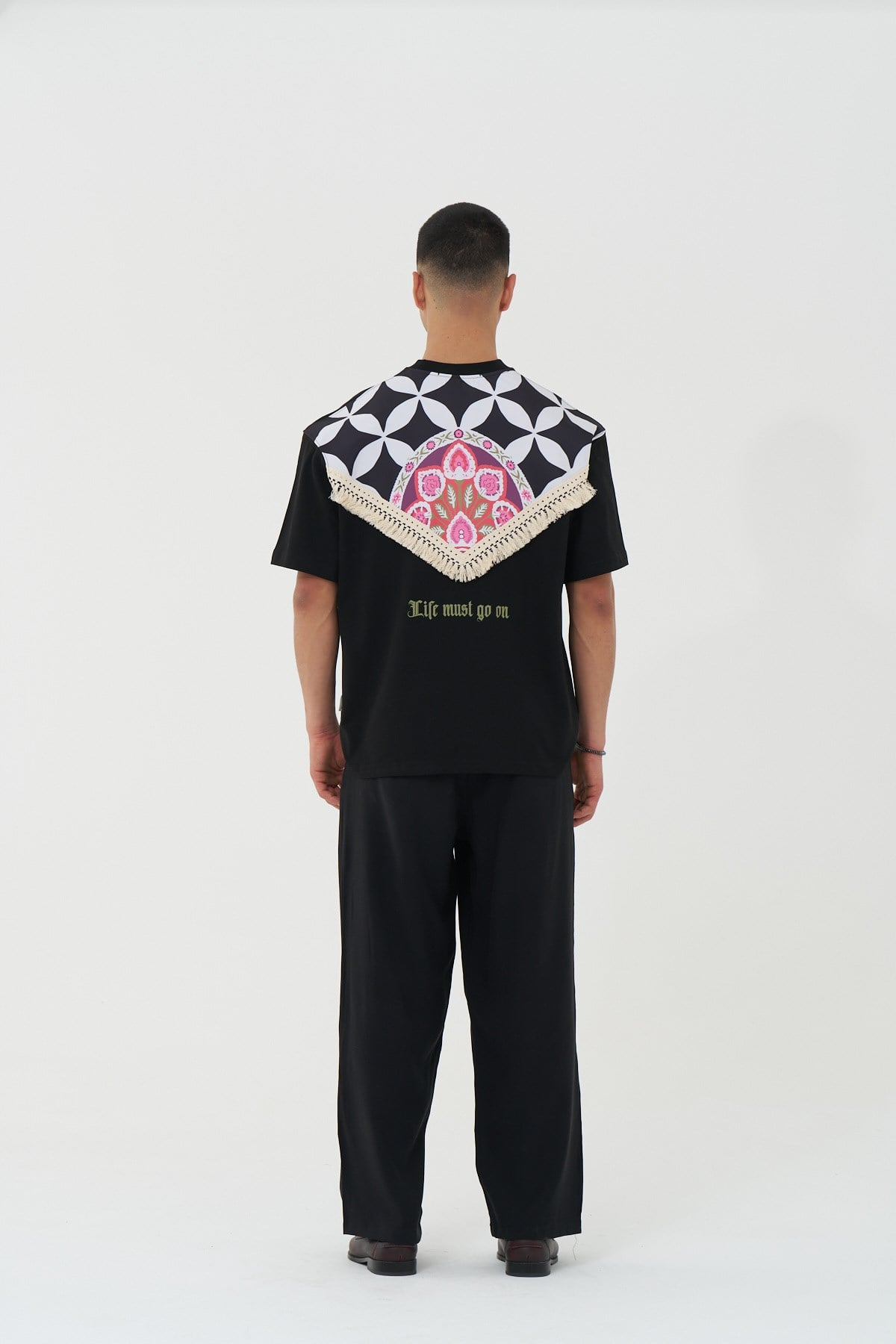 Life Bloom Oversize Erkek Tişört Siyah
