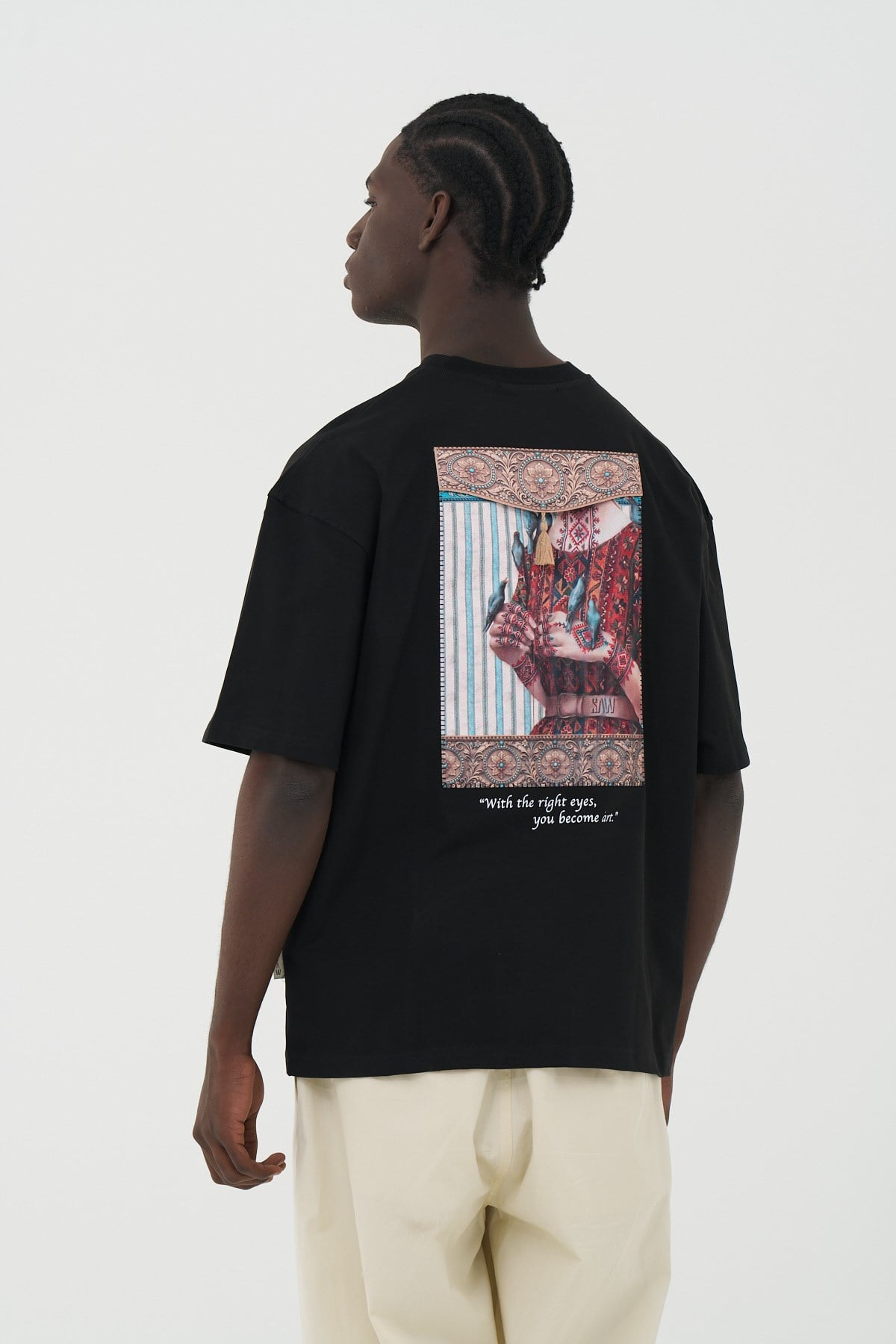Living Art Oversize Erkek Tişört Siyah